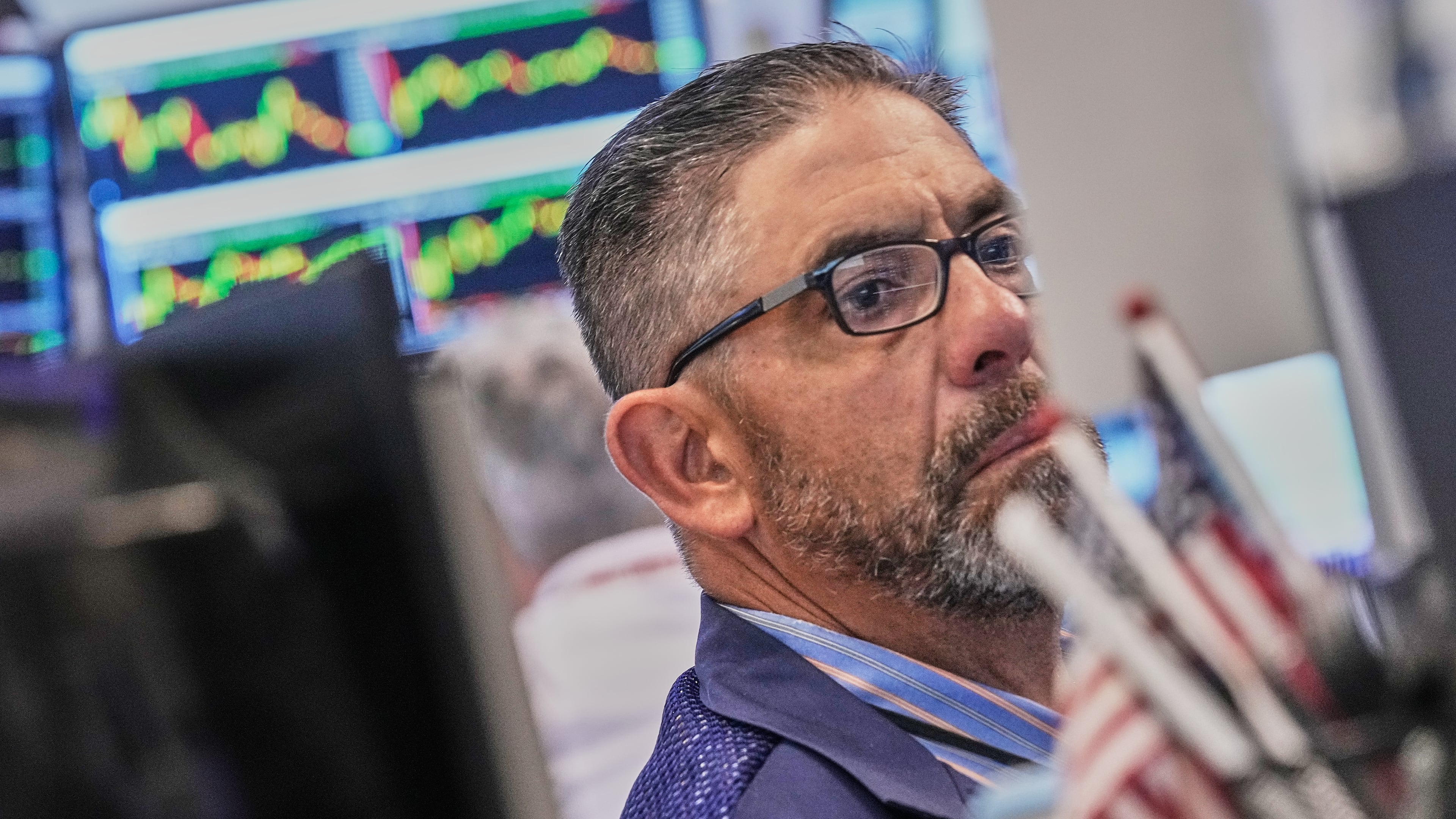 Trader Robert Oswald works on the floor of the New York Stock Exchange, Thursday, June 25, 2026. (AP Photo/Richard Drew)