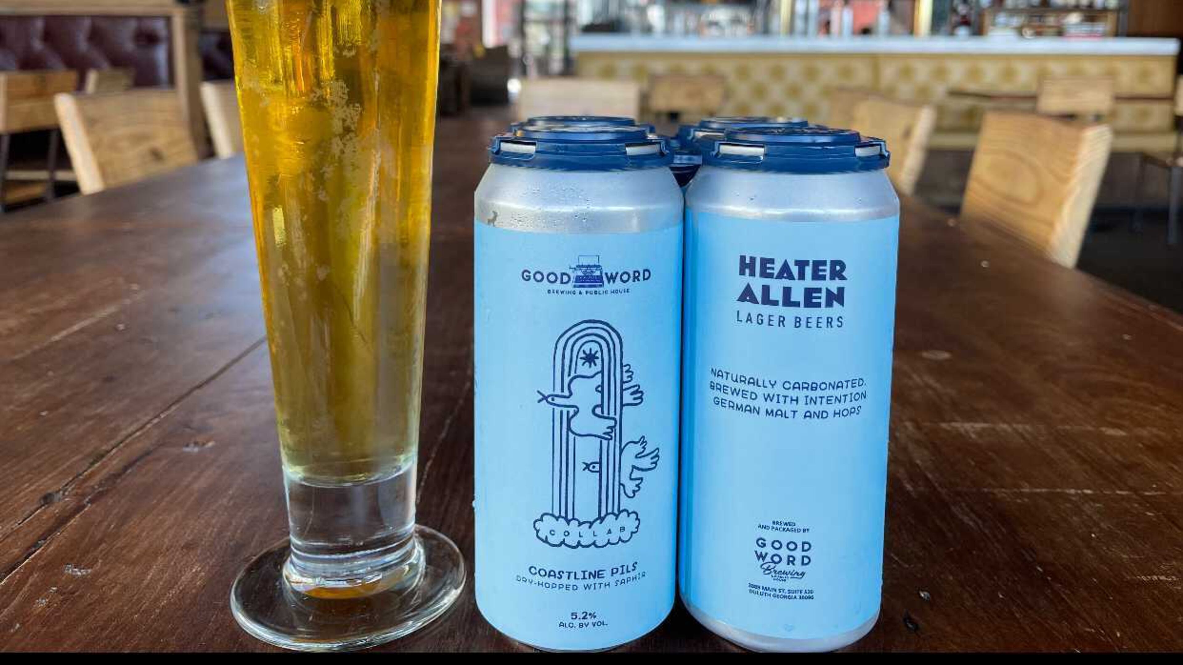 Good Word Brewing's Coastline Pils is a collaboration with Heater Allen brewery in Oregon. / Courtesy of Good Word Brewing