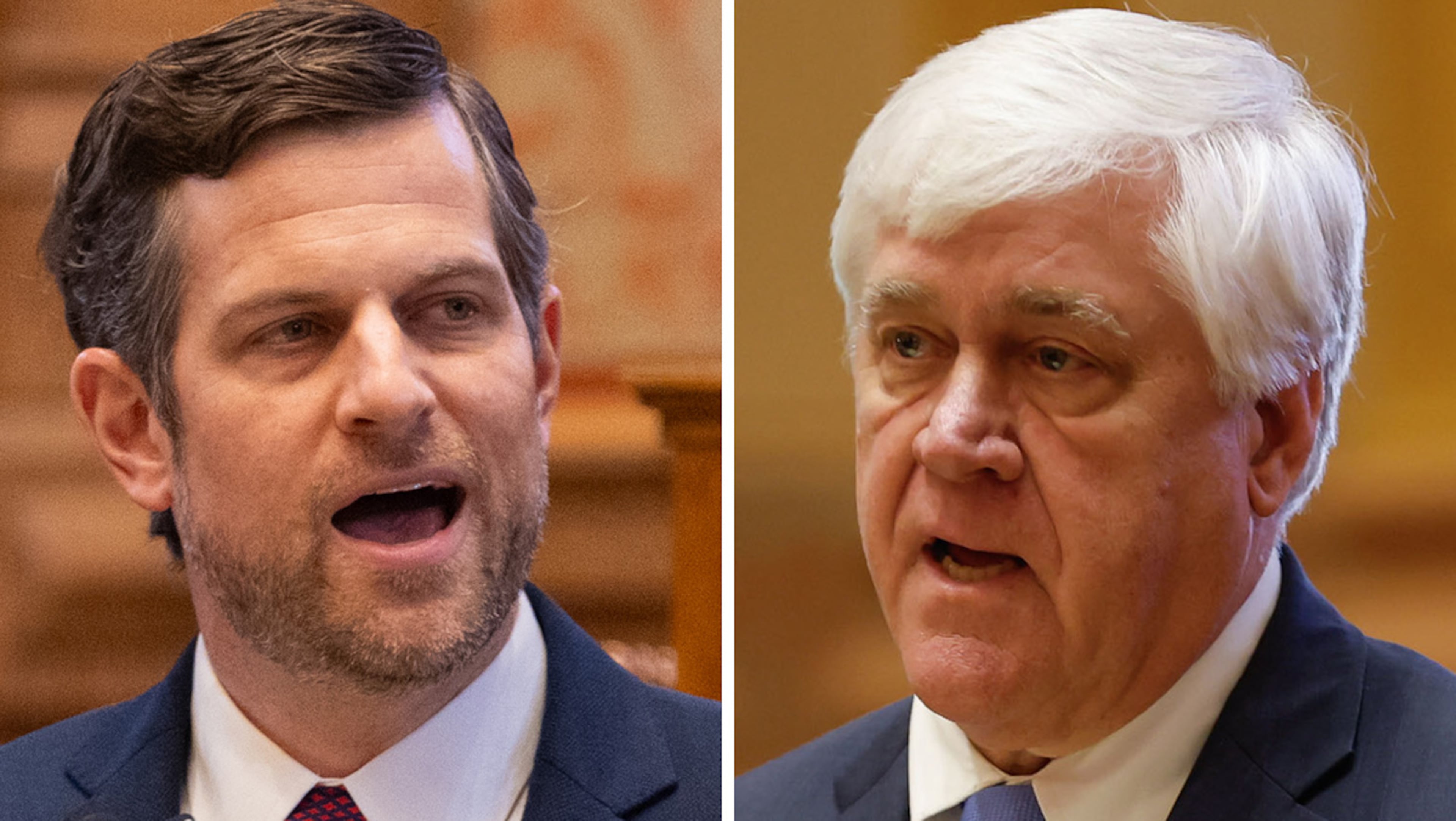 State Sens. Brian Strickland (left) and Bill Cowsert, both Republicans, hope to be Georgia's next attorney general. (AJC file photos)