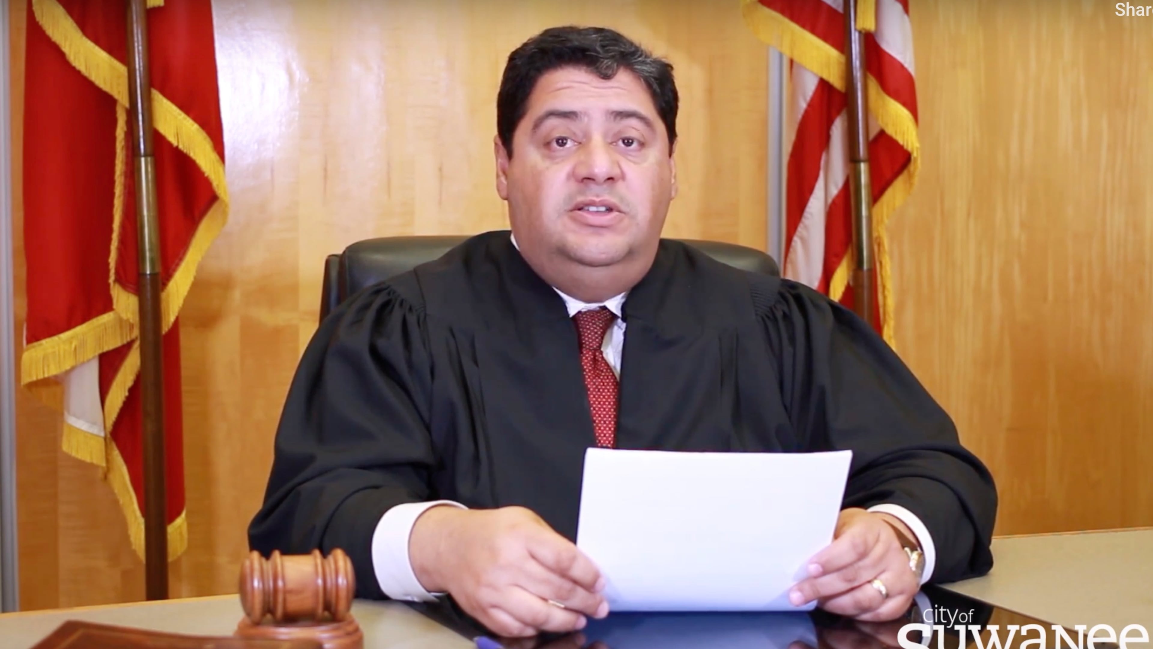 Suwanee’s Chief Judge Norman Cuadra explains what to expect during municipal court proceedings. Suwanee’s Municipal Court has moved across Town Center Park to City Hall, 330 Town Center Avenue to make room for renovations and an addition to its existing building. (Courtesy City of Suwanee)