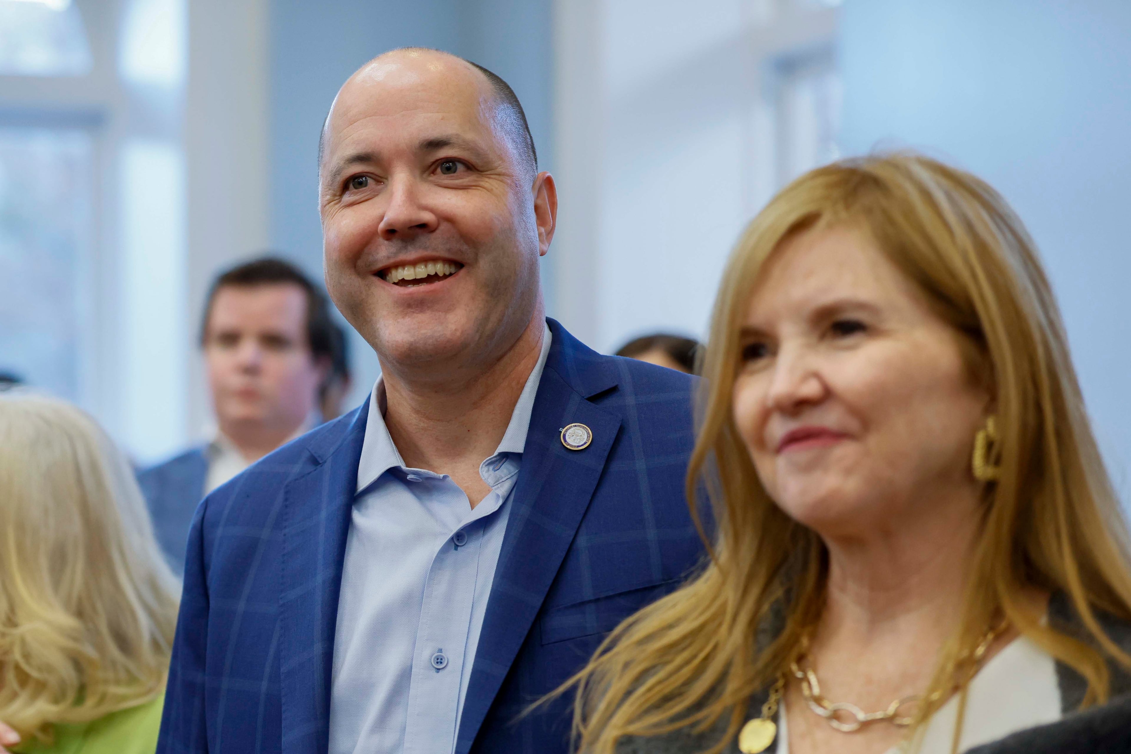 Attorney General Chris Carr (left) is a Republican candidate for governor. (Miguel Martinez/AJC)
