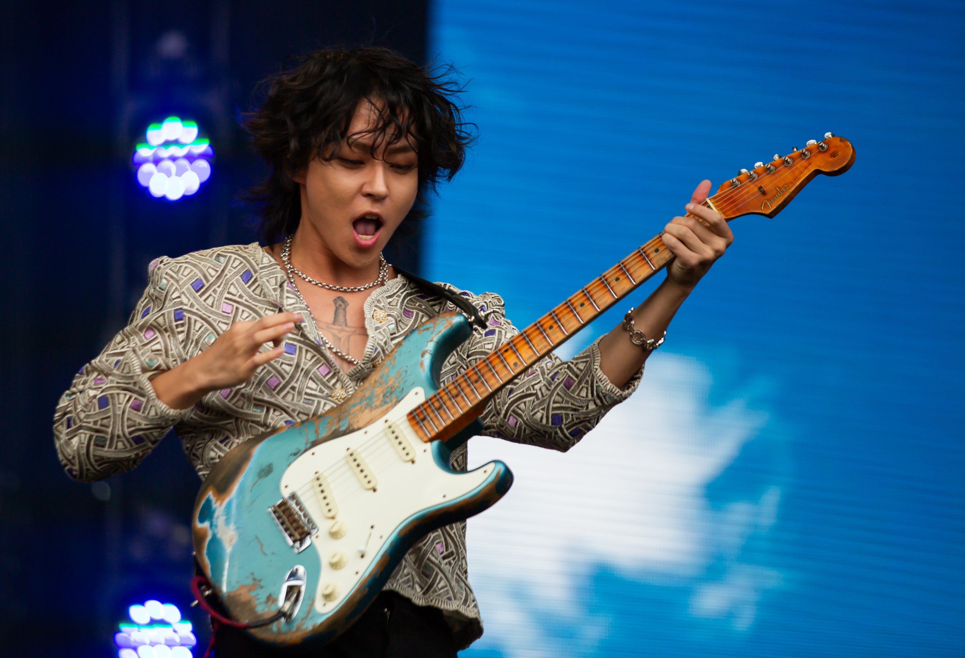 Atlanta, Ga: South Korean band the Rose played to a gaggle of loyal fans on the Go Puff stage. Photo taken Saturday, September 16, 2023 at Piedmont Park. (RYAN FLEISHER FOR THE ATLANTA JOURNAL-CONSTITUTION)