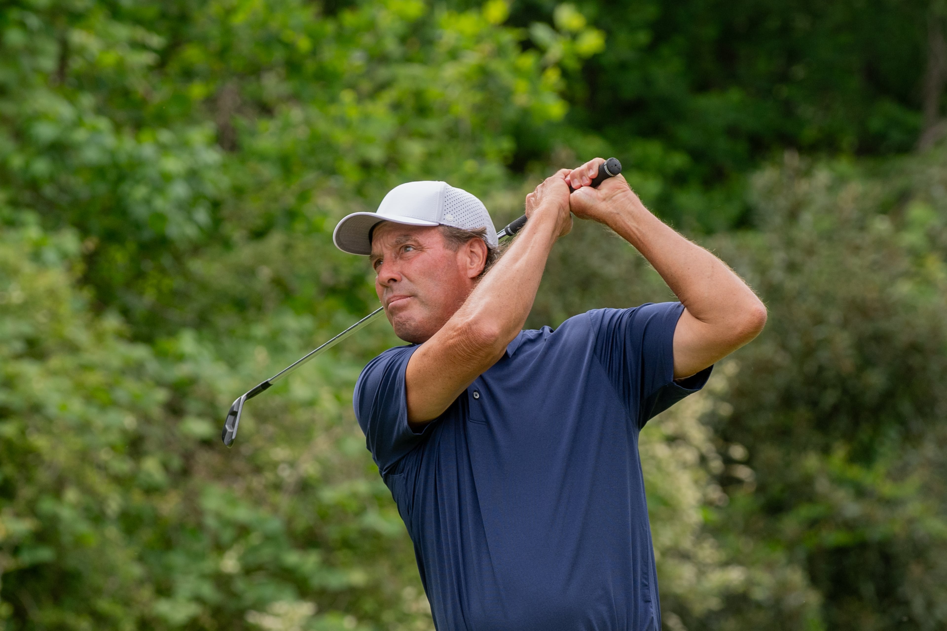 Stephen Ames, a three-time Mitsubishi champion, scored 16 points in the second round of the Mitsubishi Electric Classic at TPC Sugarloaf in Duluth on Saturday, April 25, 2026. (Courtesy of David King)