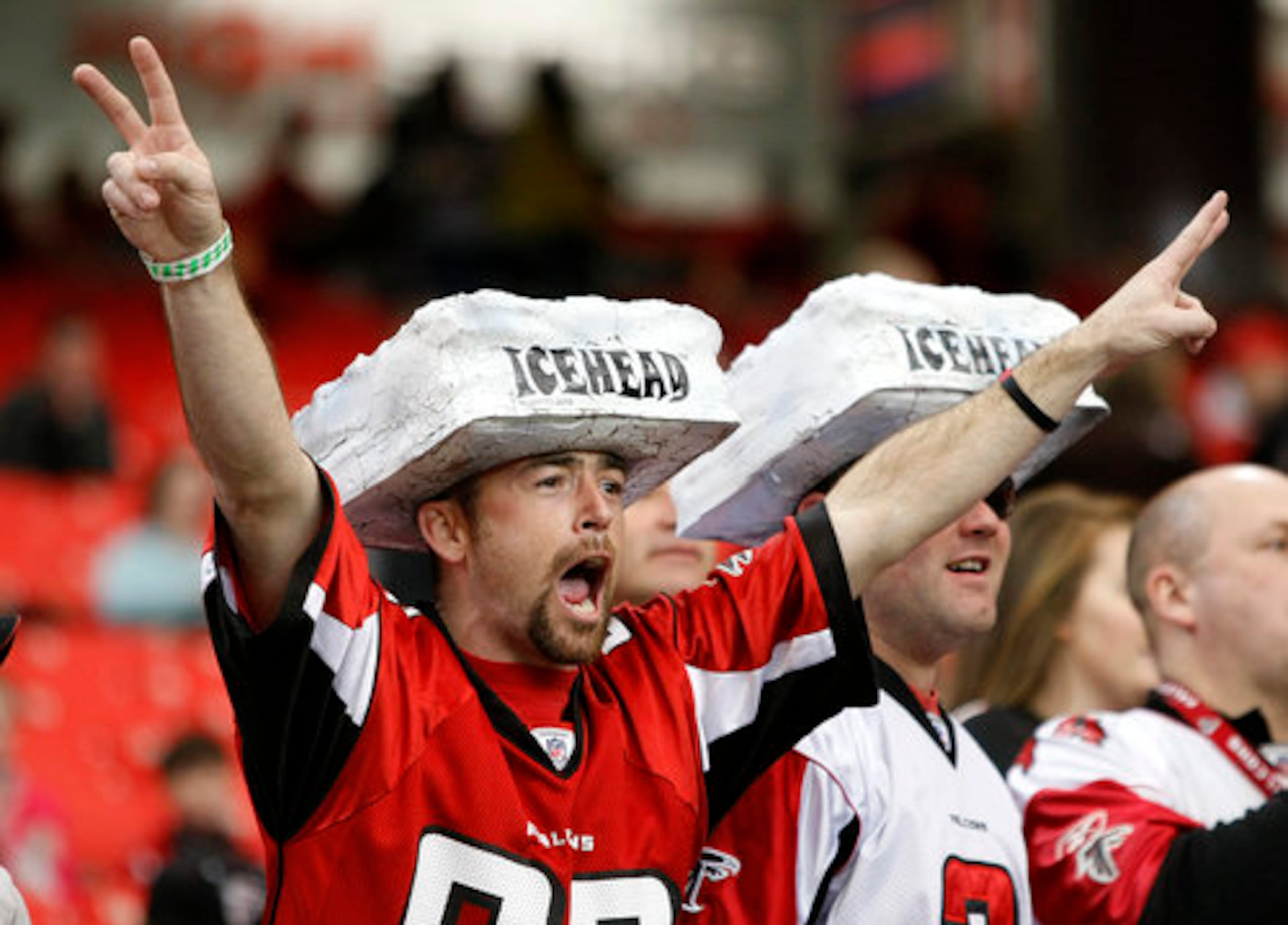 On the 3rd Annual Fan Appreciation Day for the Falcons, Danny Buswell, Coweta County, shows his support for quarterback Matt "Matty Ice" Ryan when the Falcons take the field against the Carolina Panthers at the Georgia Dome in Atlanta on Sunday, Jan. 2, 2011.