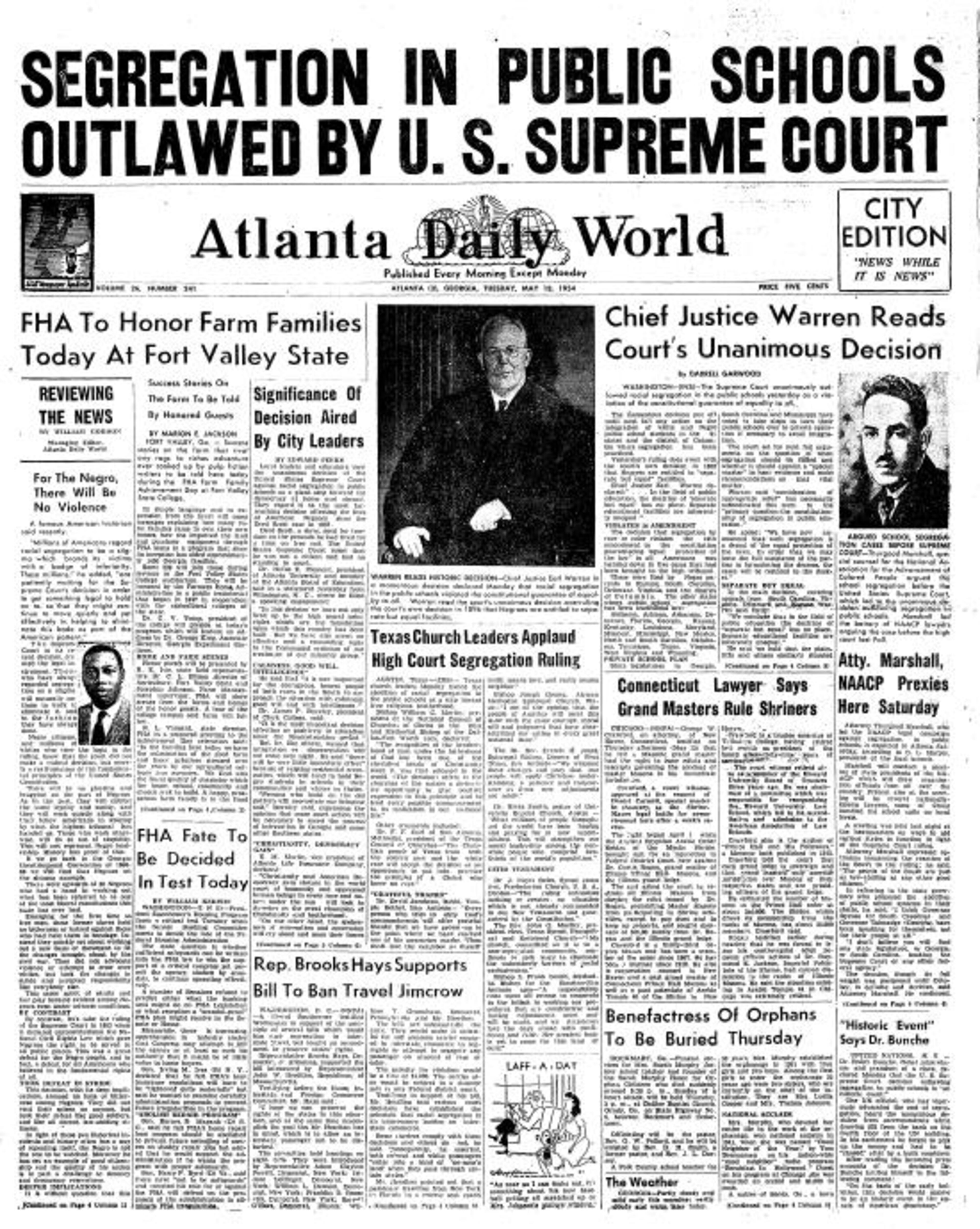 The Atlanta Daily World covered some of the most important moments in civil rights history, including the 1954 Brown Decision, which desegregated public schools.