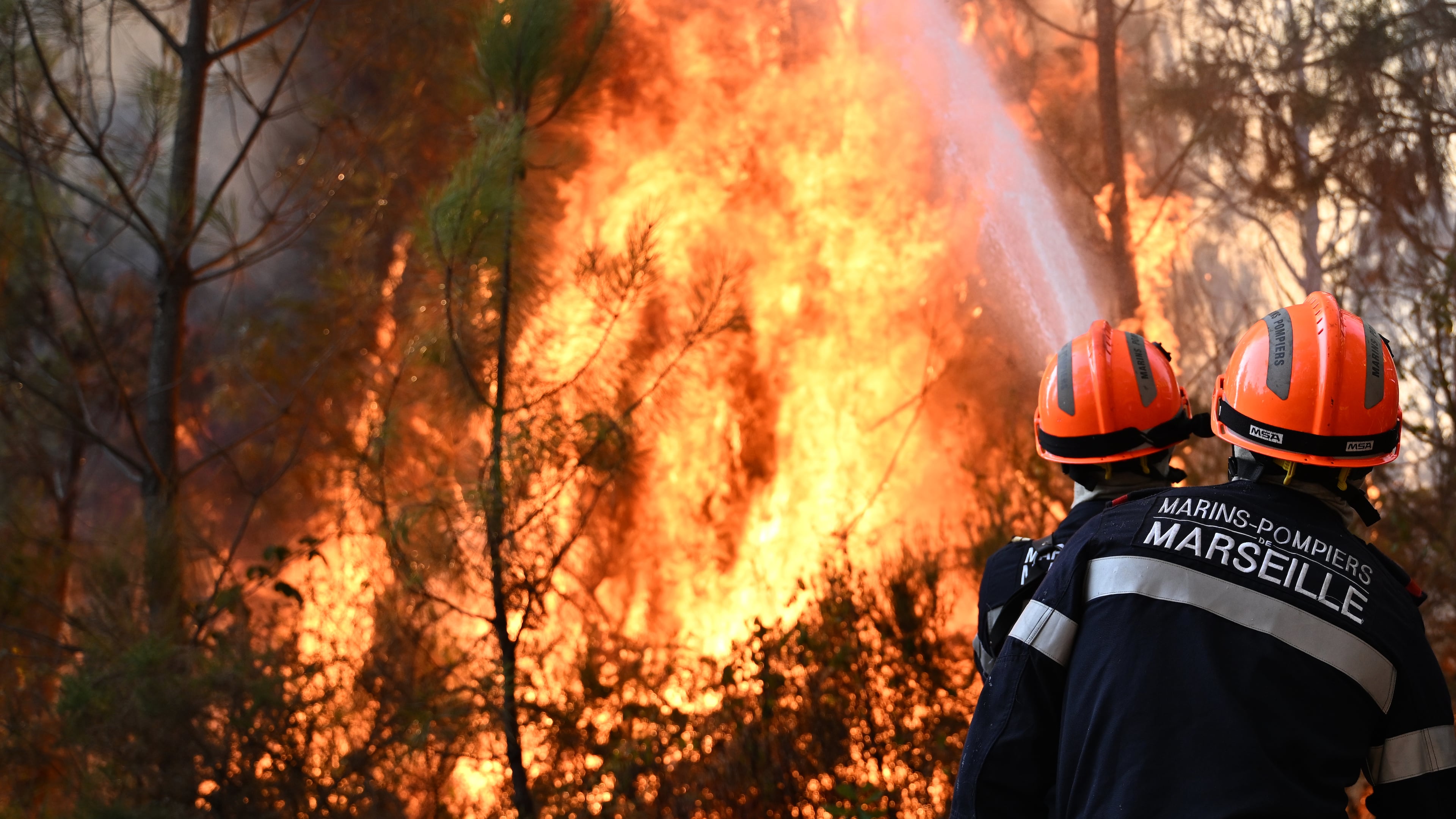 FILE - Firefighters battle a forest fire near Blagon during wildfires in southwestern France, July 29, 2026. (AP Photo/Emma Da Silva, File)