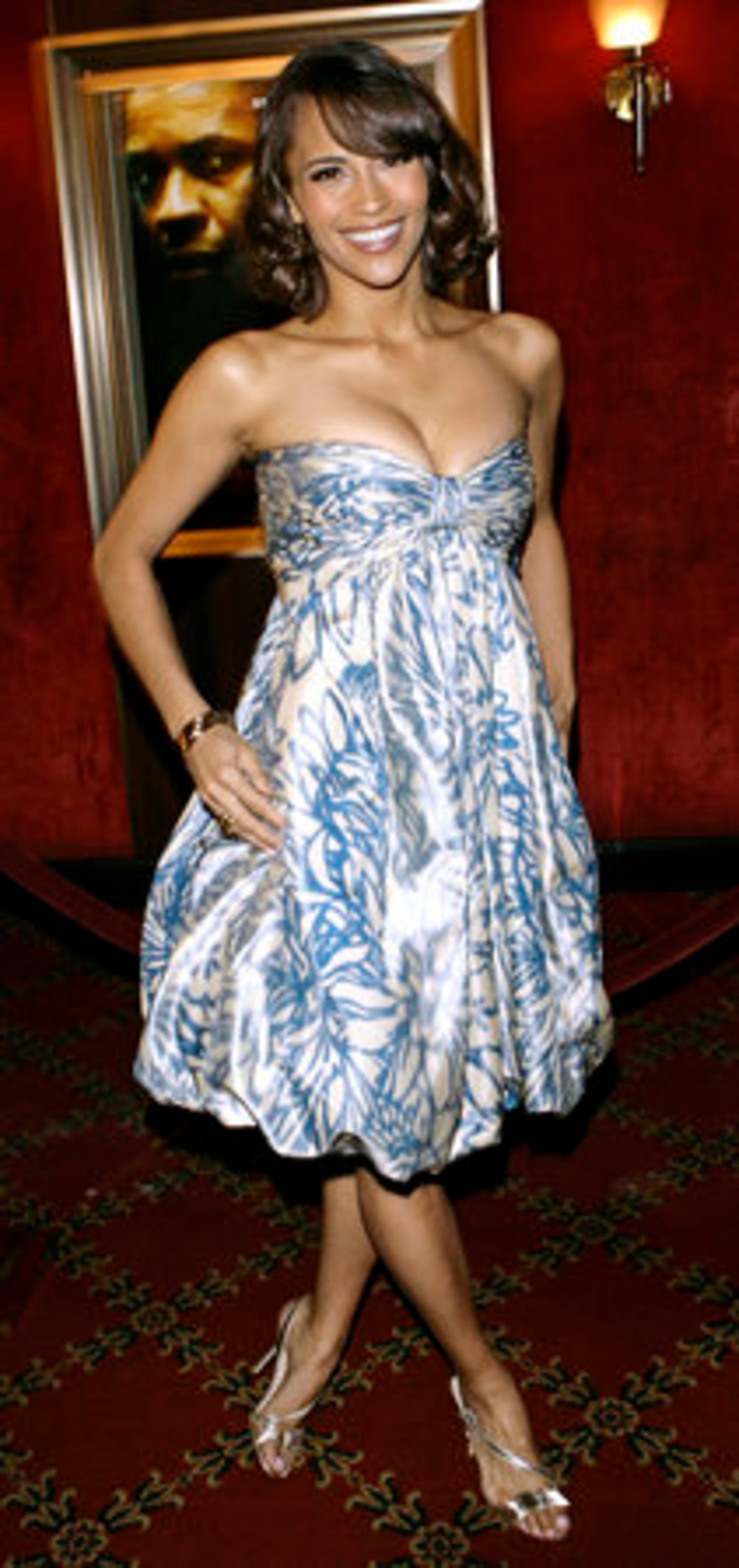 Actress Paula Patton -- who starred in "Deja Vu" and "Precious" and is married to R&B singer Robin Thicke -- posed in a belly-baring toga dress for a 2010 Ebony photo shoot.