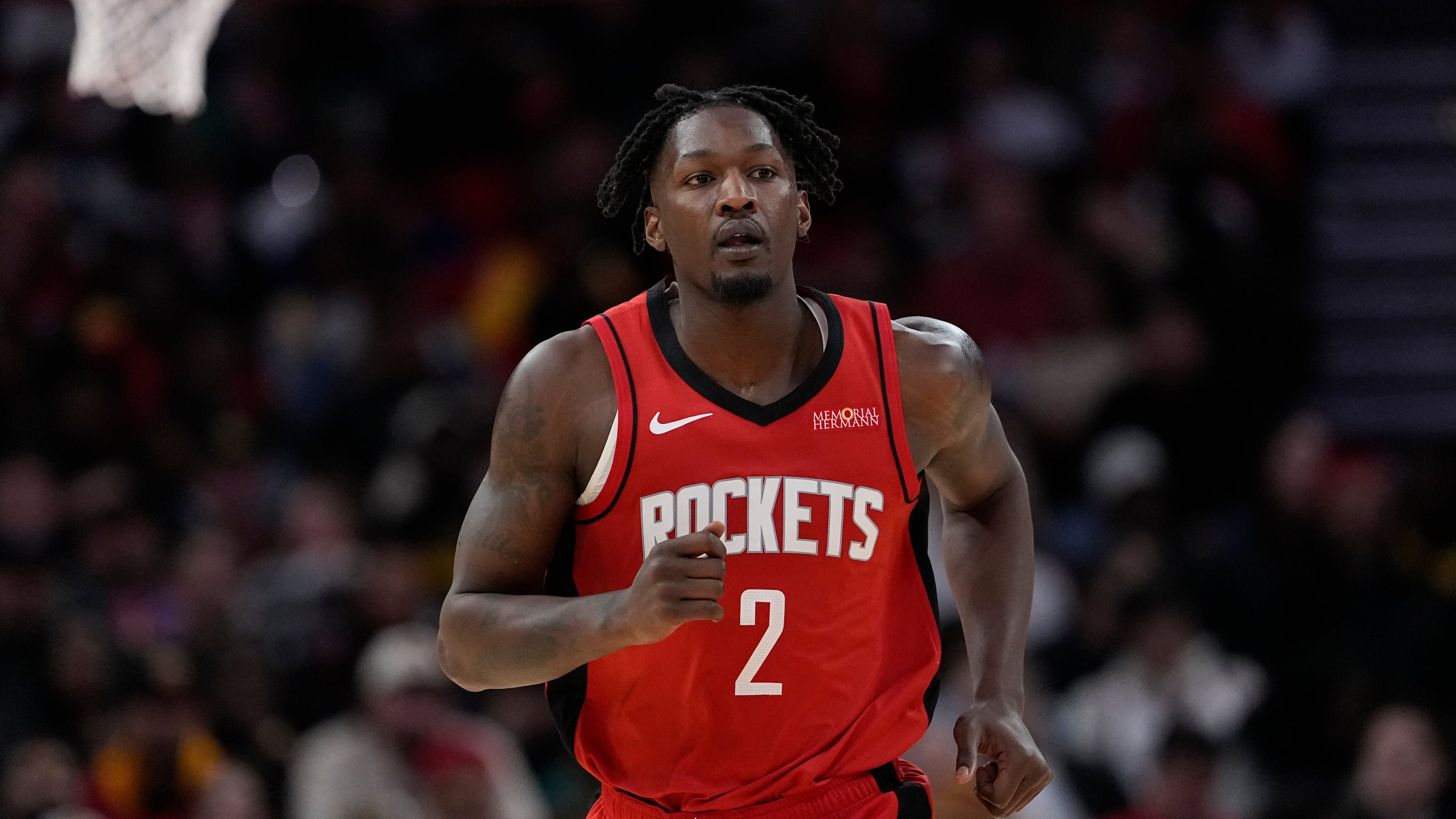 The Rockets sent Dorian Finney-Smith and several future draft picks to the Hornets on July 6. Charlotte then dealt Finney-Smith to the Hawks on Tuesday for Buddy Hield, Ryan Nembhard and cash. (David J. Phillip/AP 2026)