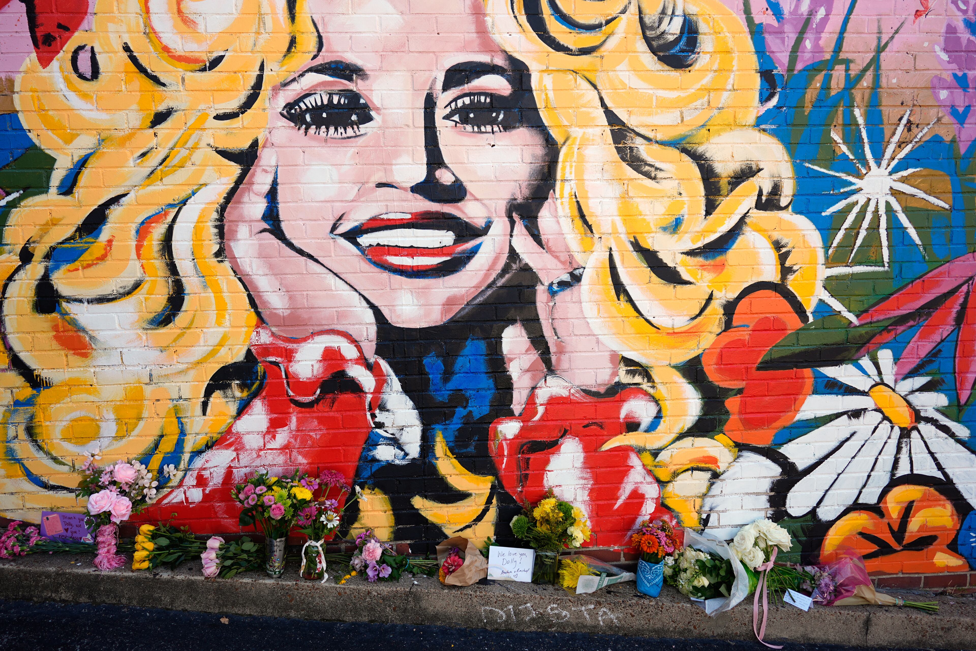 A mural of Dolly Parton adorns a wall in Nashville, Tenn. (George Walker IV/AP)