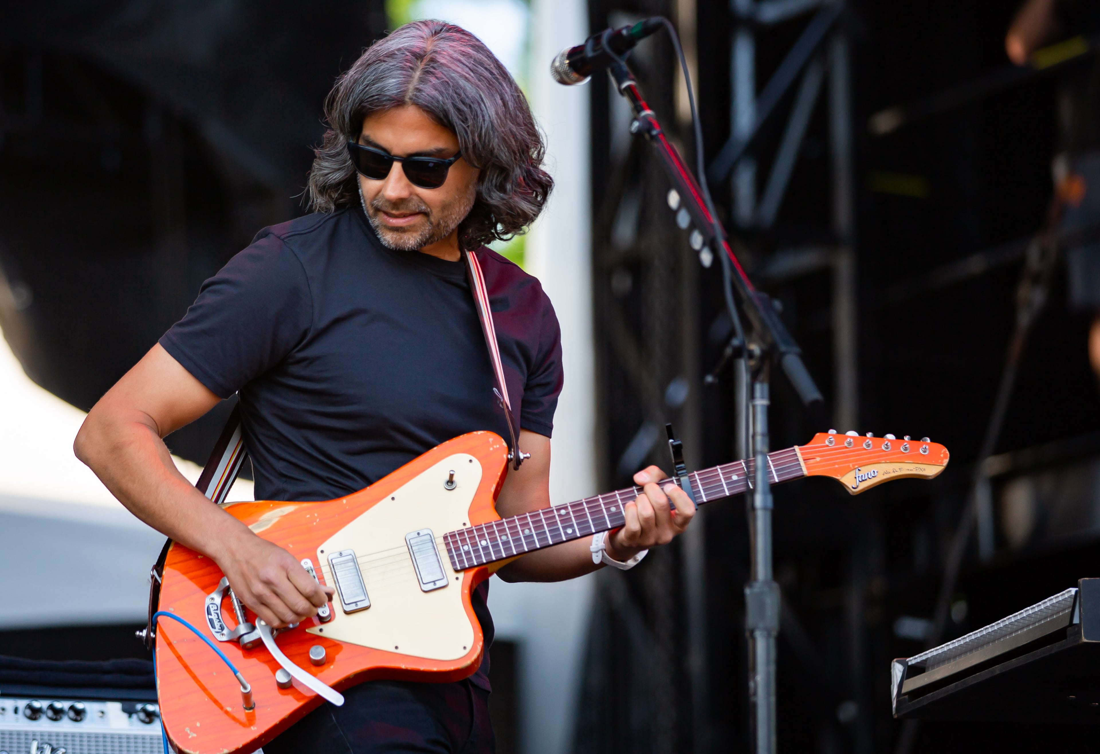 Death Cab for Cutie performs on the third and final day of this year's Shaky Knees Festival on Sunday, May 1, 2022, at Central Park in Atlanta. (Photo by Ryan Fleisher for The Atlanta Journal-Constitution)
