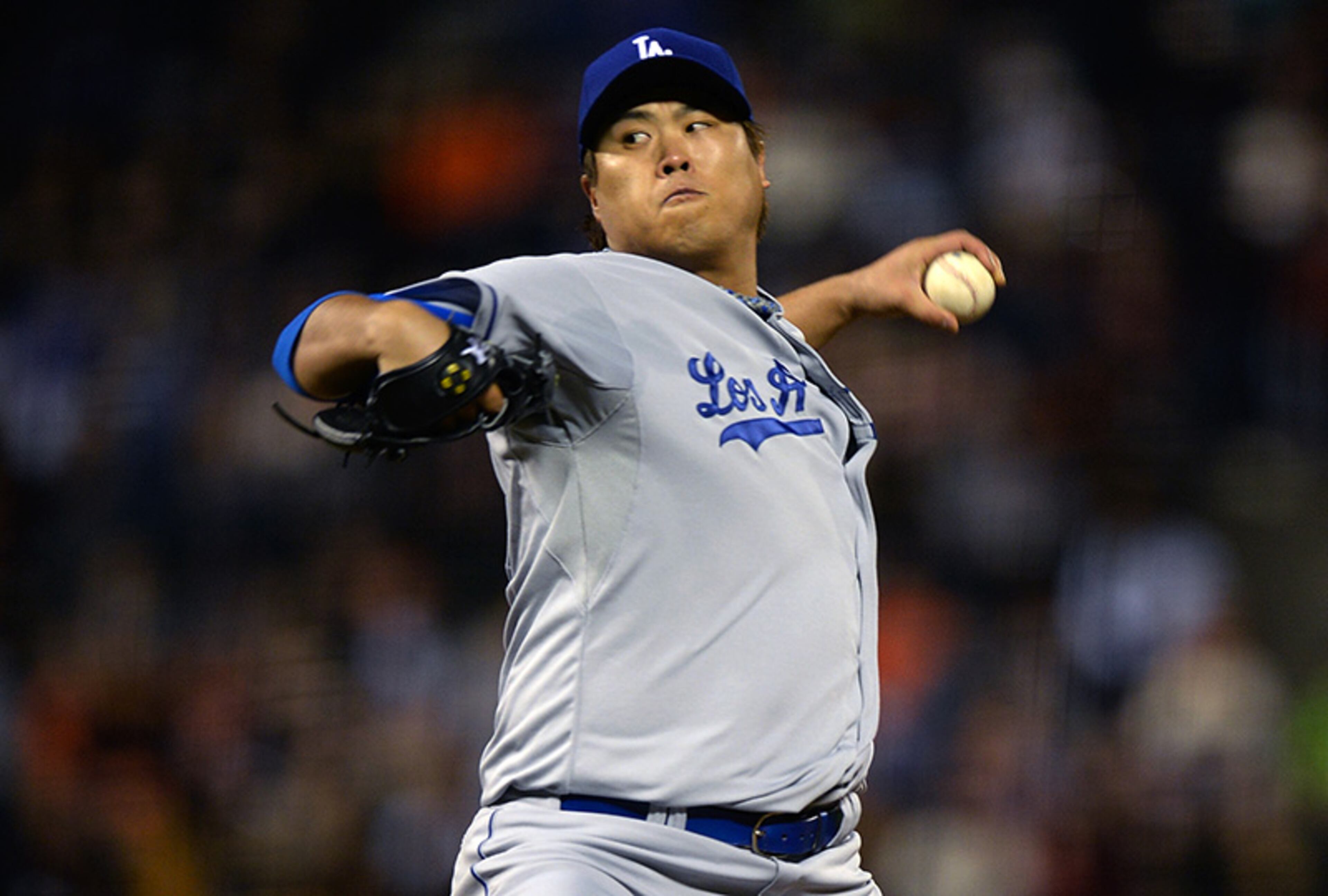 Dodgers rookie left hander Hyun-jin Ryu (14-7, 2.97). Ryu had 30 starts with 154 strikeouts and 49 walks in 192 innings. He allowed more than three runs just five times all season.