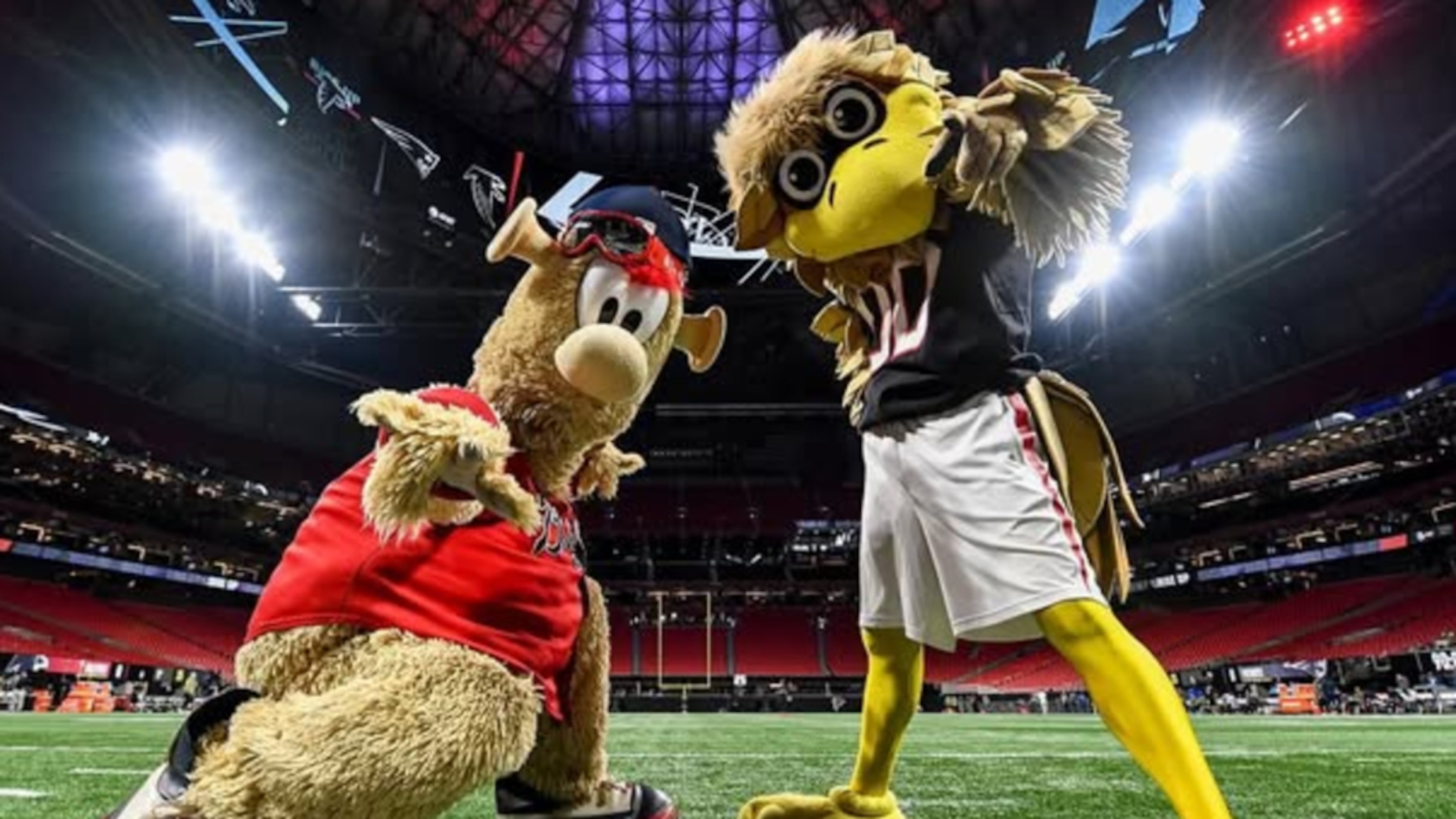 The Children’s Museum of Atlanta will host a 404 Day celebration on Saturday, April 4, with events such as taking a photo with sports mascots Blooper from the Atlanta Braves and Freddie Falcon from the Atlanta Falcons. (Courtesy of the Atlanta Falcons)