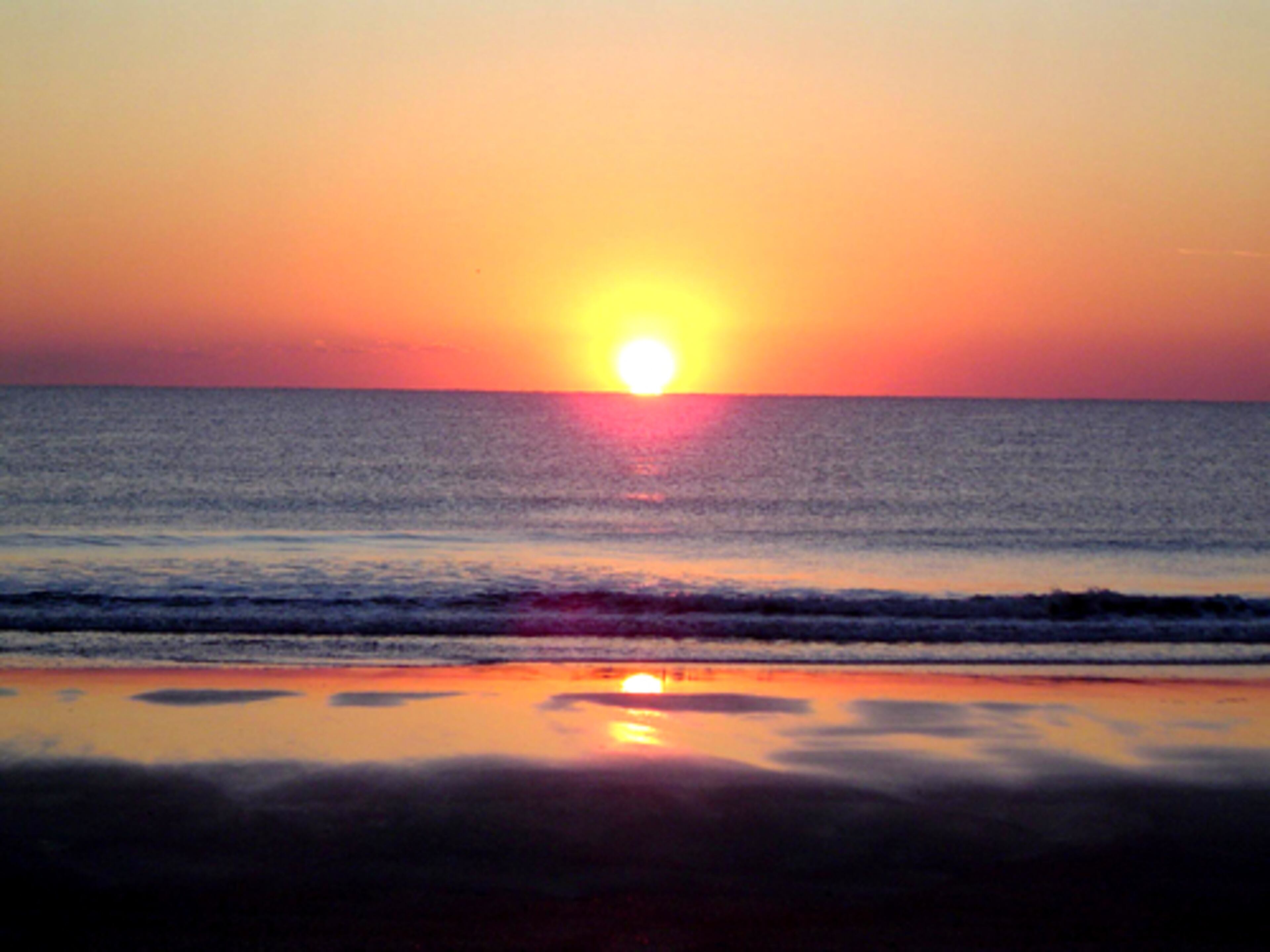 Sunrise on the beach is breathtaking.