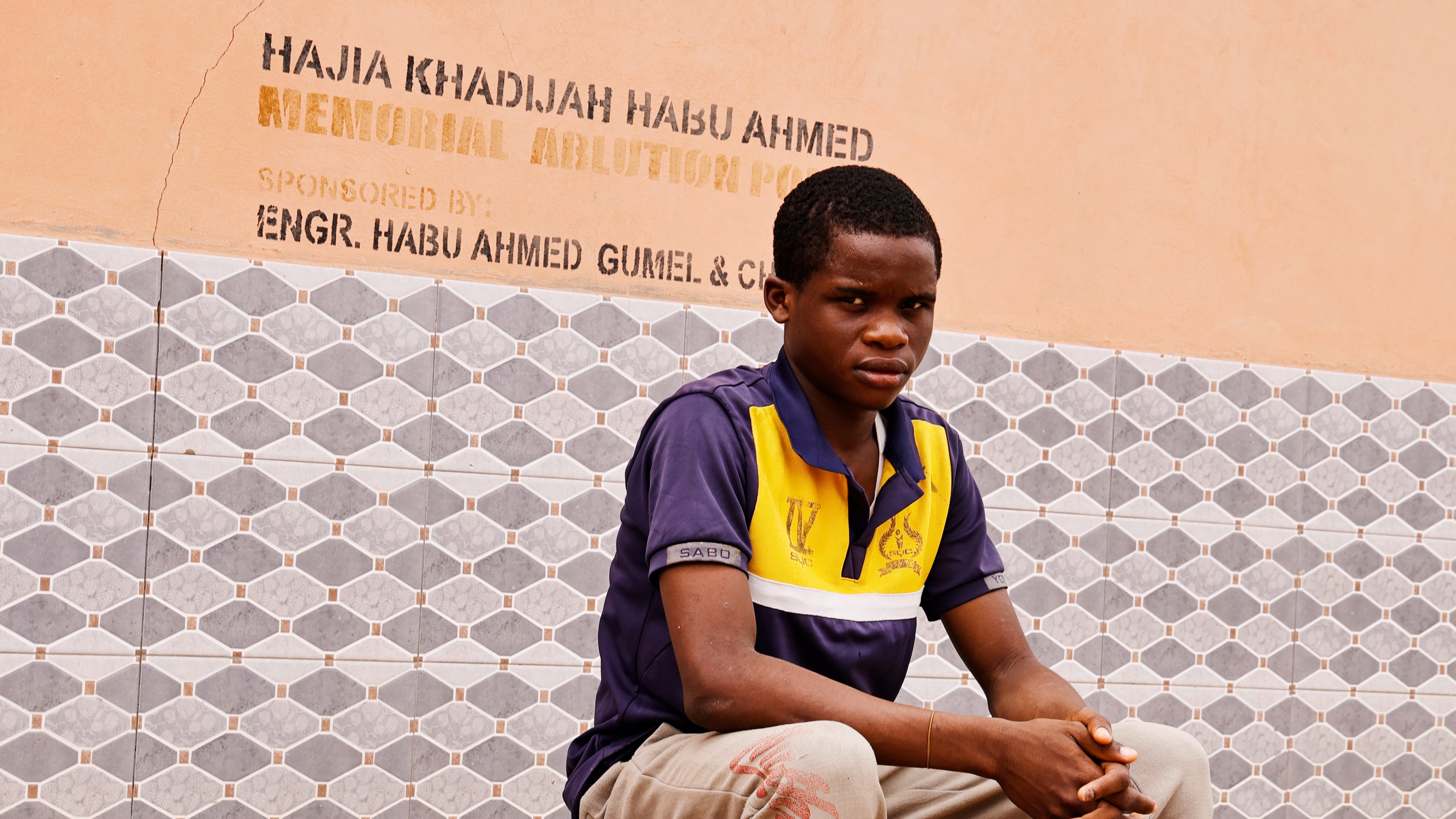 A student from an orphanage school that was abducted with others by gunmen in late April, is photographed following his released in Lokoja, Nigeria, Thursday, May 7, 2026. (AP Photo/Haruna Yahaya)