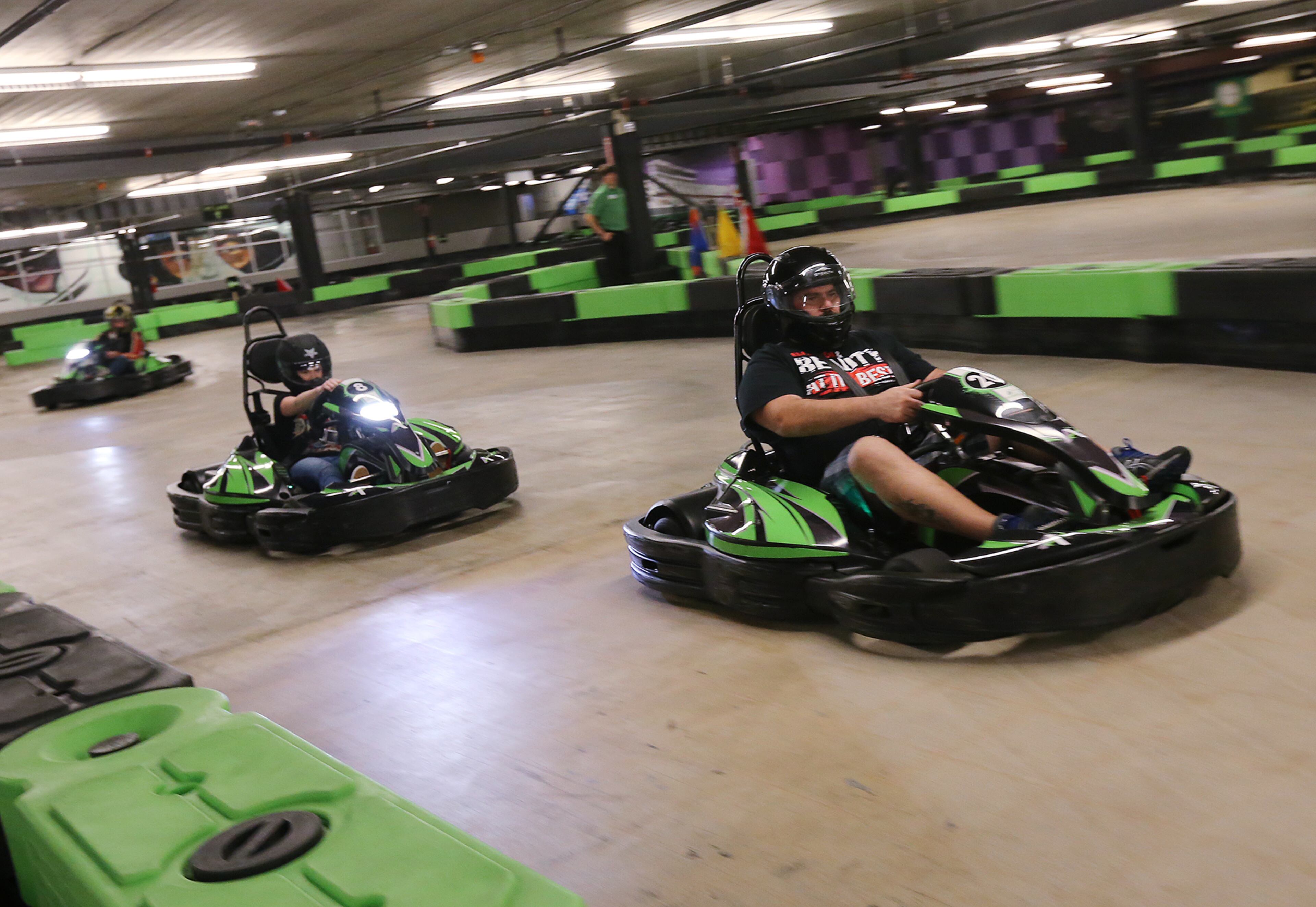 Race around in go-karts and grab a bite at The Andretti Grill this Father's Day./ Photo credit: Curtis Compton.