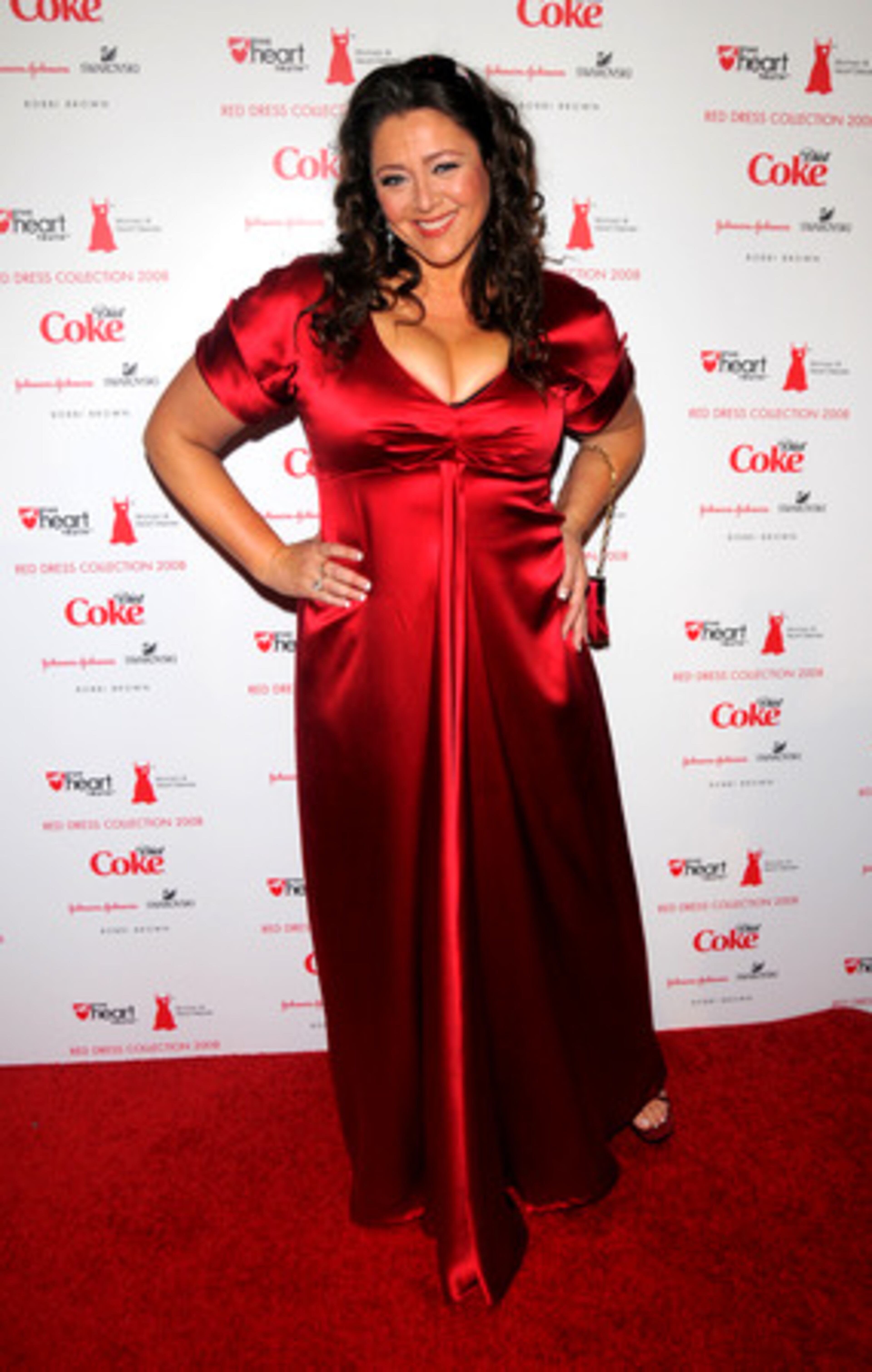 Camryn Manheim looks lovely in a satin gown by Ali Rahimi.