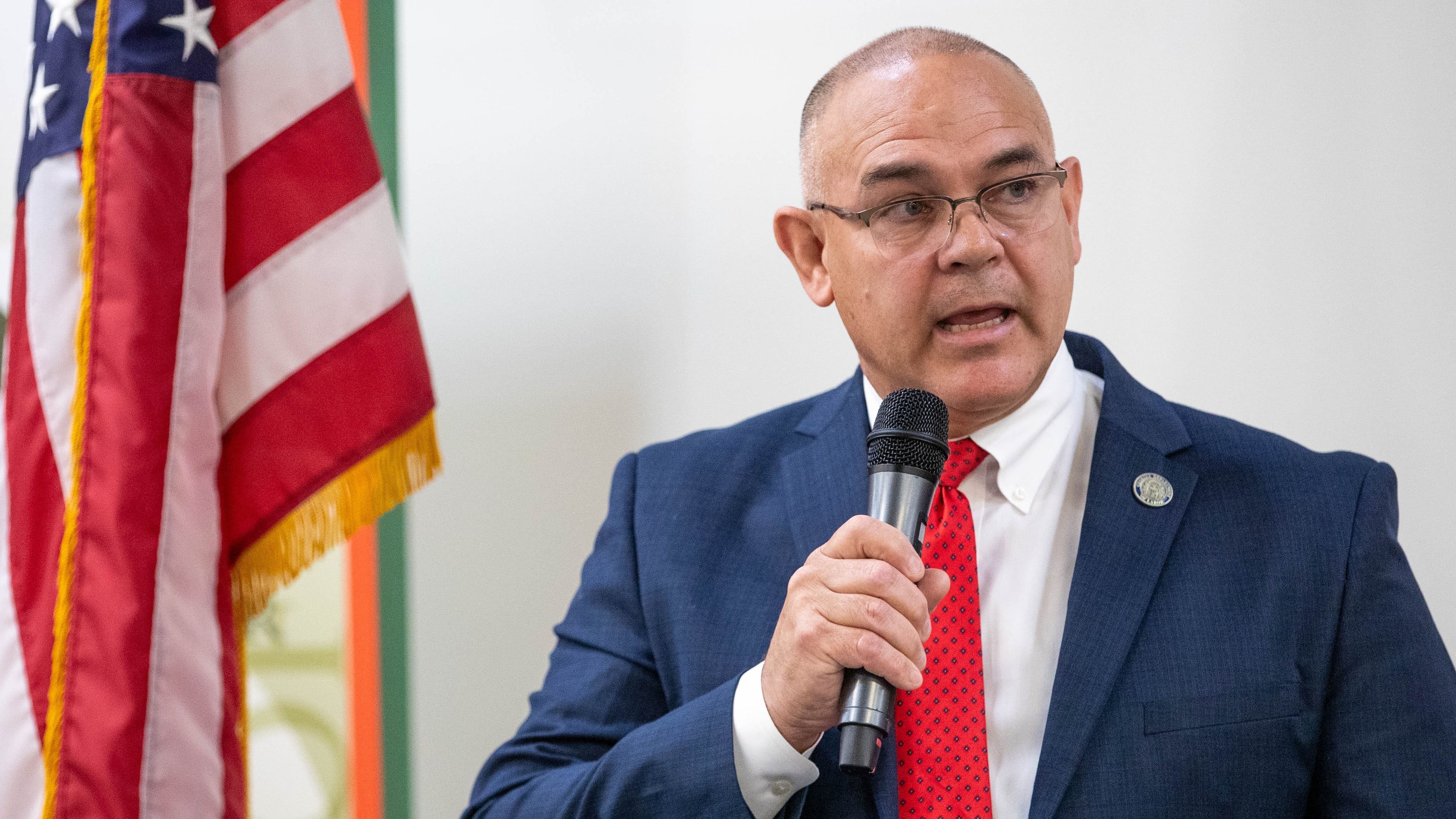 Georgia Department of Labor Commissioner Bruce Thompson speaks at an August press conference about the an investigation into the status of unremitted funds held by the department. Thompson said Thursday that he has an advanced form of cancer.