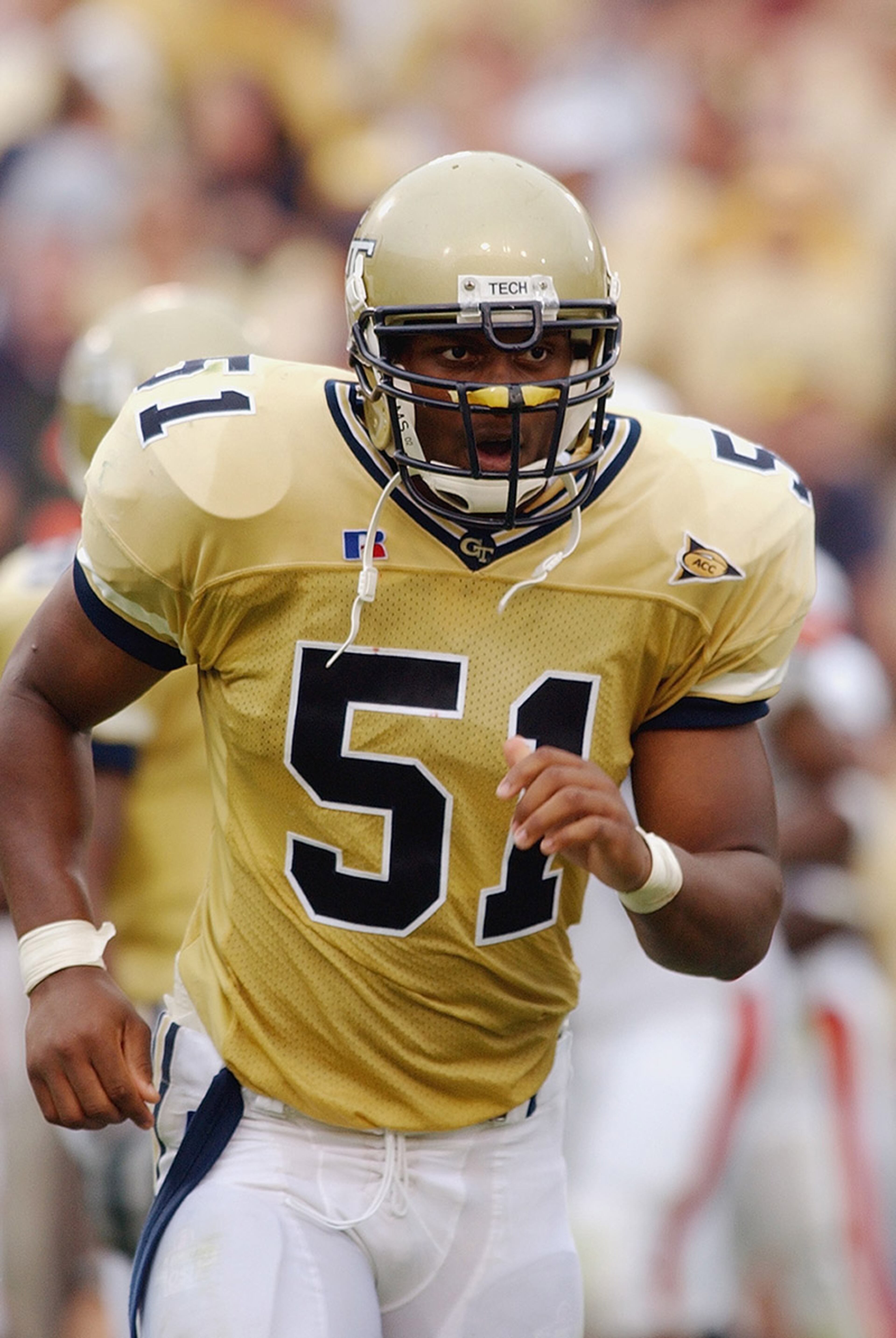 The Jackets have occasionally worn gold jerseys since 1993, here is the 2003 version.