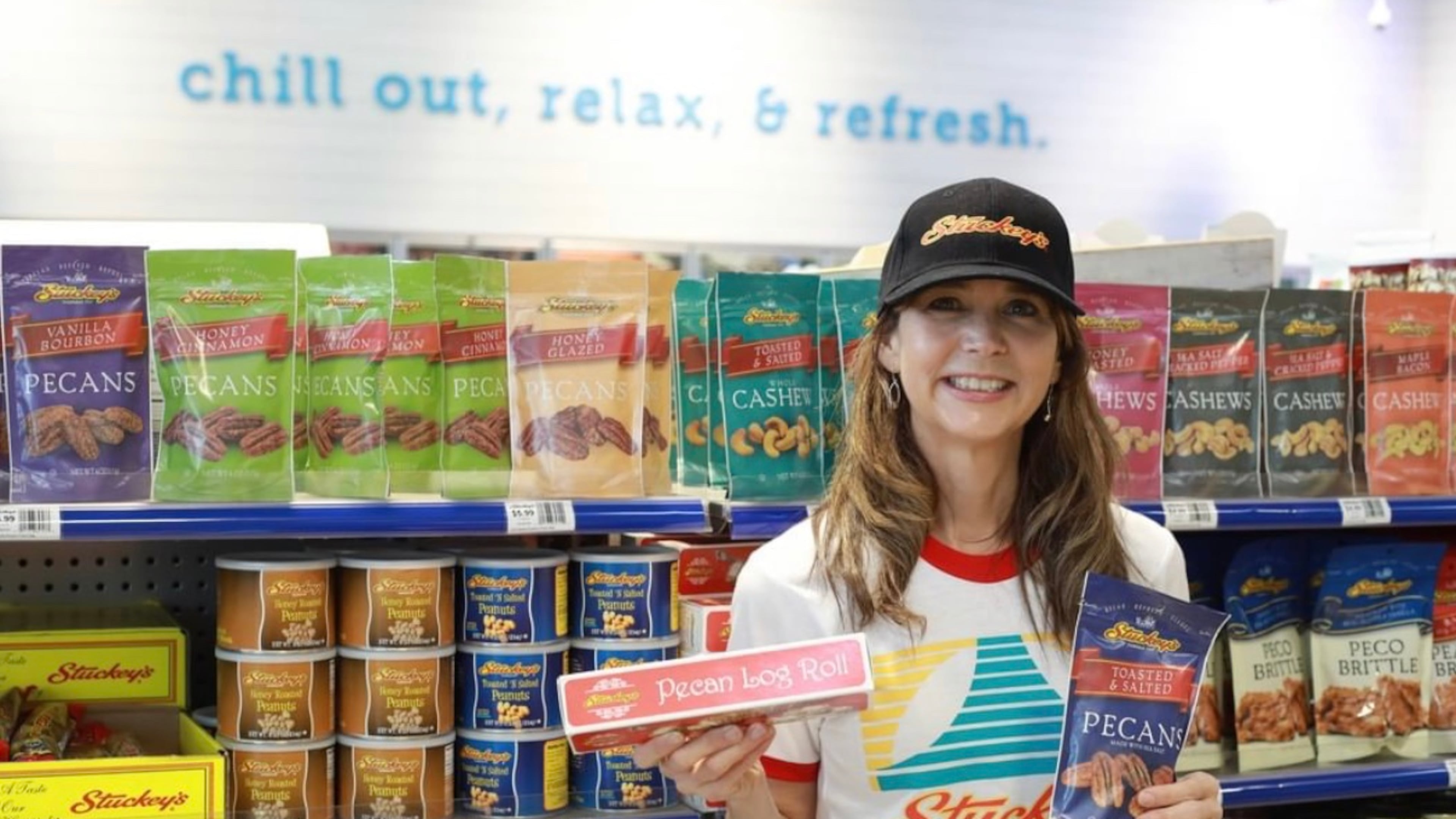 Stephanie Stuckey, chief executive officer of Stuckey's, announced that the Georgia-based convenience store chain is merging with Front Porch Pecans, whose founder, Robert "RG" Lamar, will become president of Stuckey's. Photo courtesy of Stuckey's