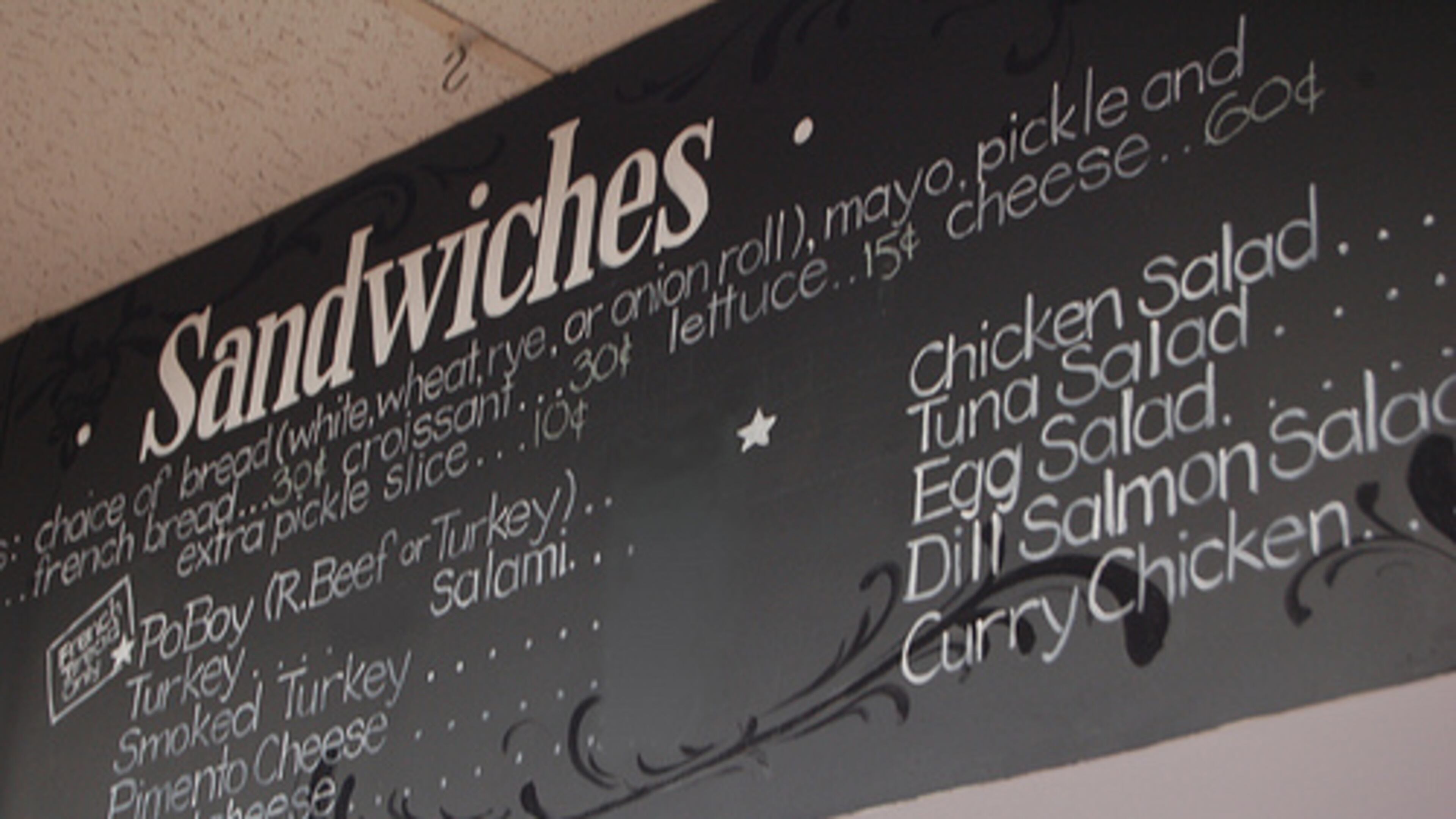 Henri's sandwich menu (Henri's Bakery)