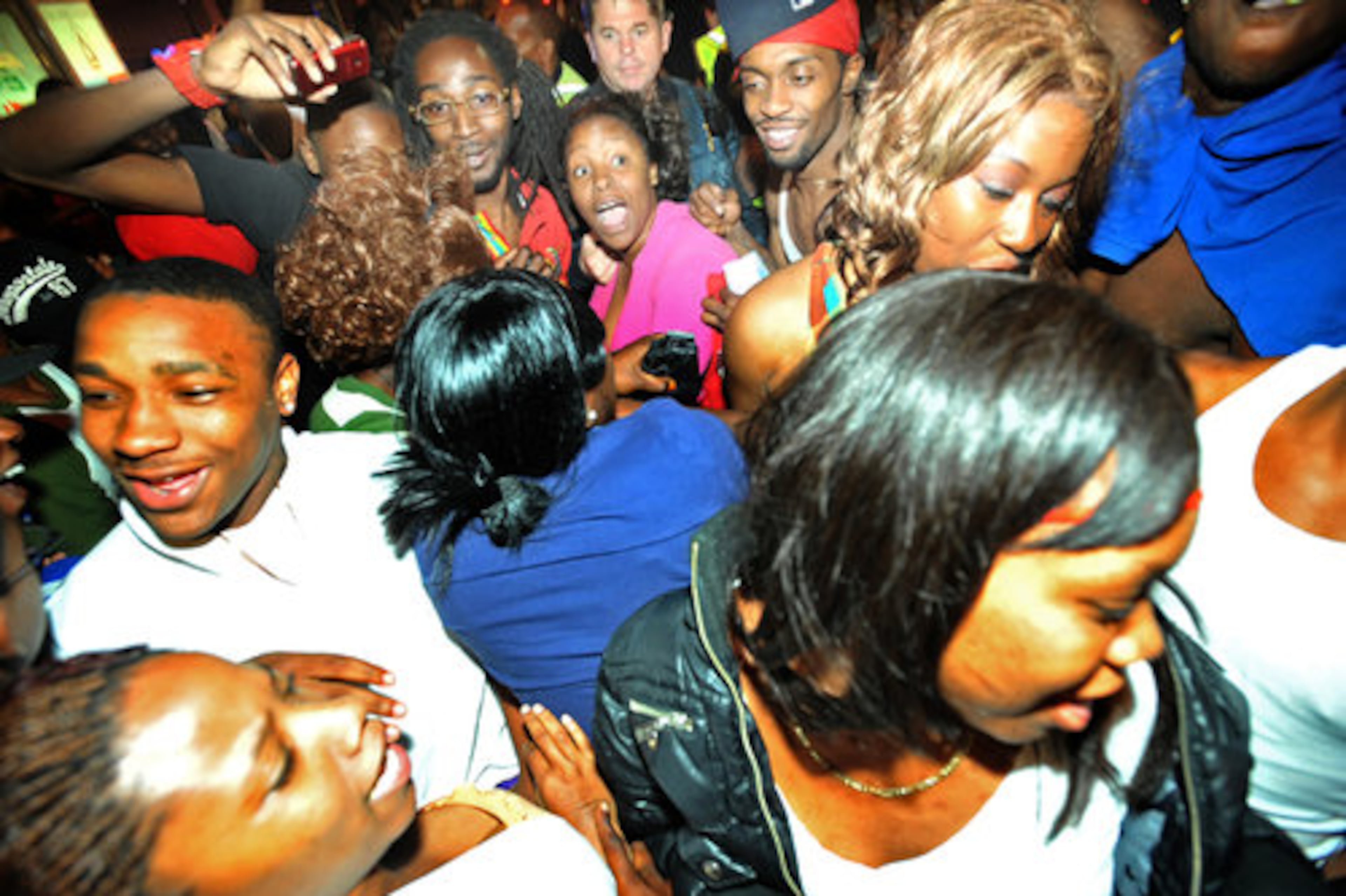 Mass of people crowd into Underground Atlanta.