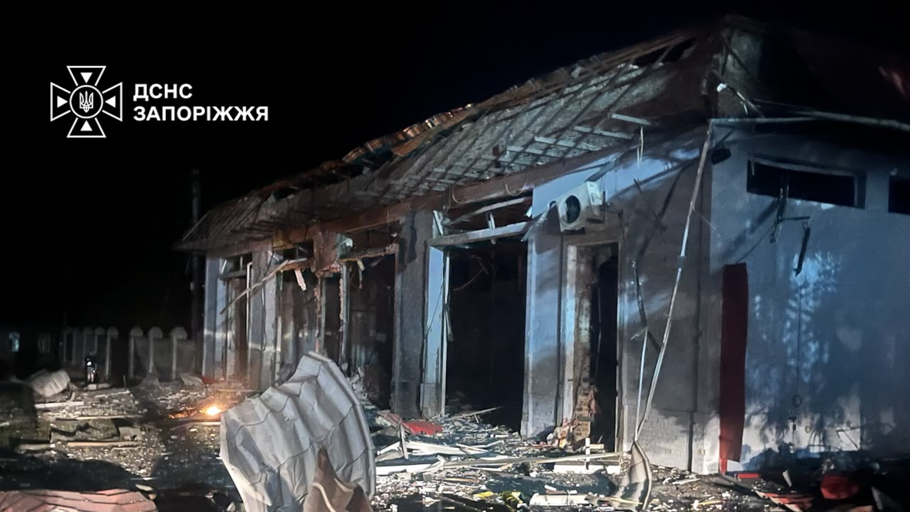 In this photo provided by the Ukrainian Emergency Services on Tuesday, Sept. 22, 2026, a building is seen damaged after a Russian strike on Zaporizhzhia, Ukraine. (Ukrainian Emergency Service via AP)
