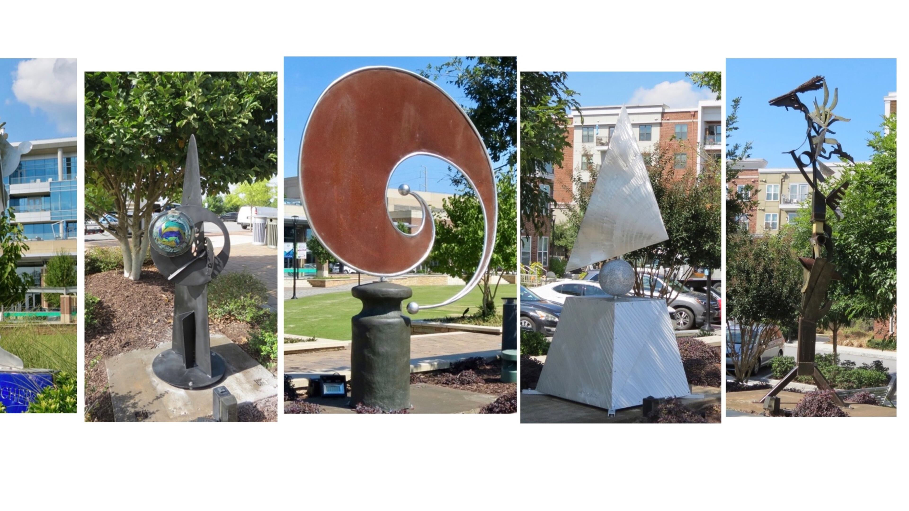 ArtSS in the Open has chosen five pieces to become part of the city's permanent collection: Walking Watcher Carrying the Children by Jim Collins, One Arch by Rollin Karg, Comma by Lee Badger, Windstone by Bob Turan and Minko by Jeremy Colbert. (Courtesy City of Sandy Springs)