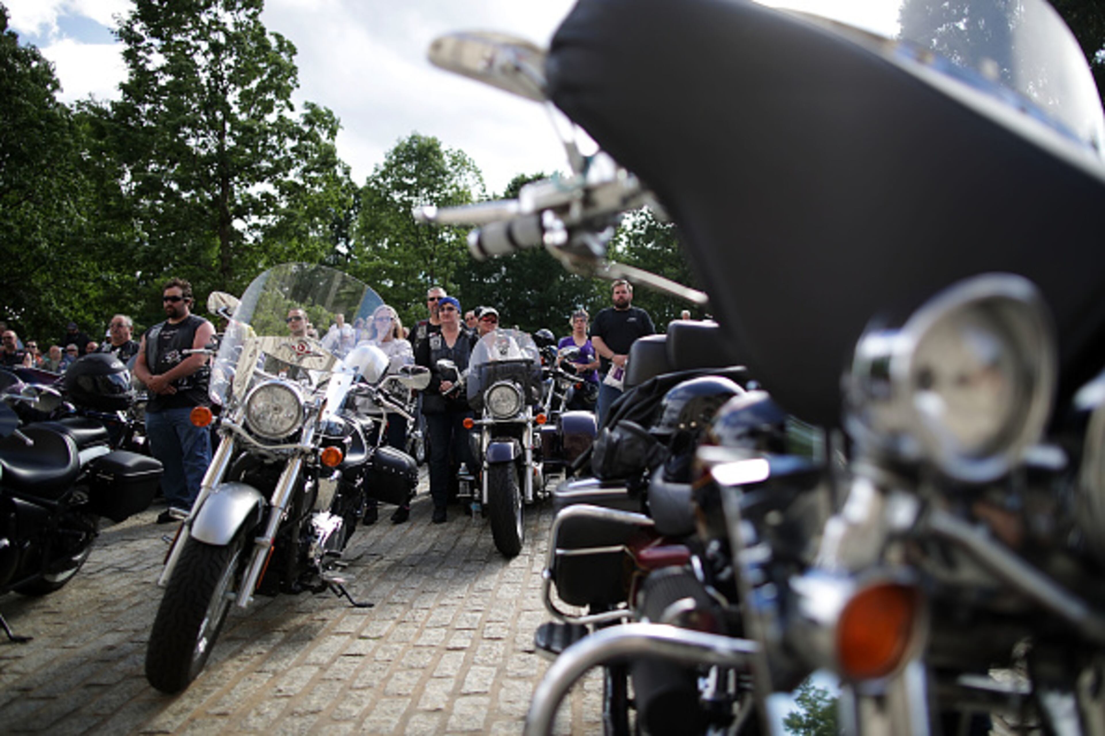 WASHINGTON, DC - MAY 26: Bikers participate in a Blessing of the Bikes event at the National Cathedral May 26, 2017 in Washington, DC. Rolling Thunder will mark the 30th anniversary of its annual "Ride for Freedom" motorcycle procession and commemorative events this Memorial Day weekend for raising the attention of POW and MIA issues. (Photo by Alex Wong/Getty Images)