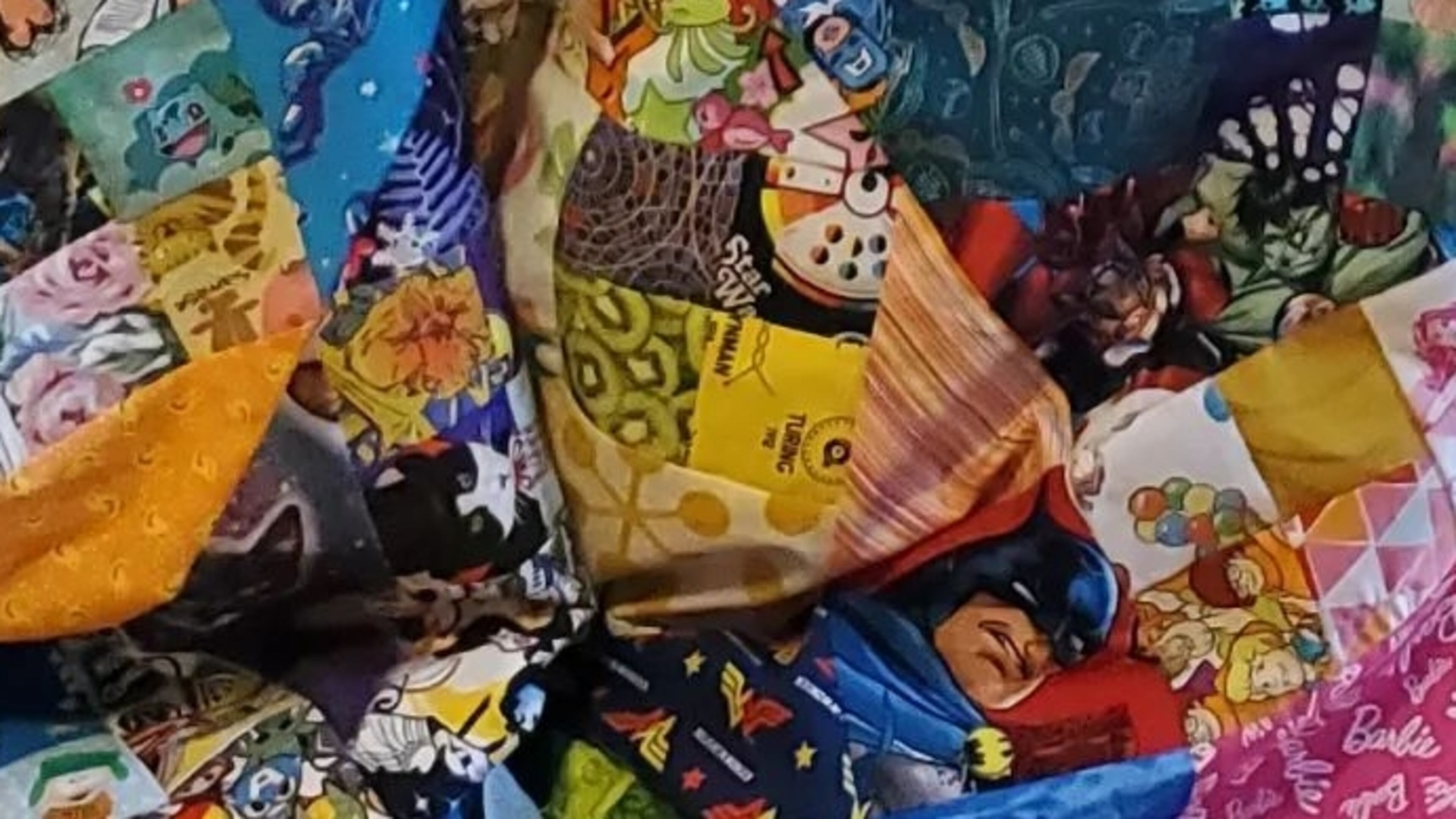 Melissa J. Walter Feuer makes her Dragon Con quilts from scraps of fabric sent to her from costumers and creators. (Photo provided by Melissa J. Walter Feuer)