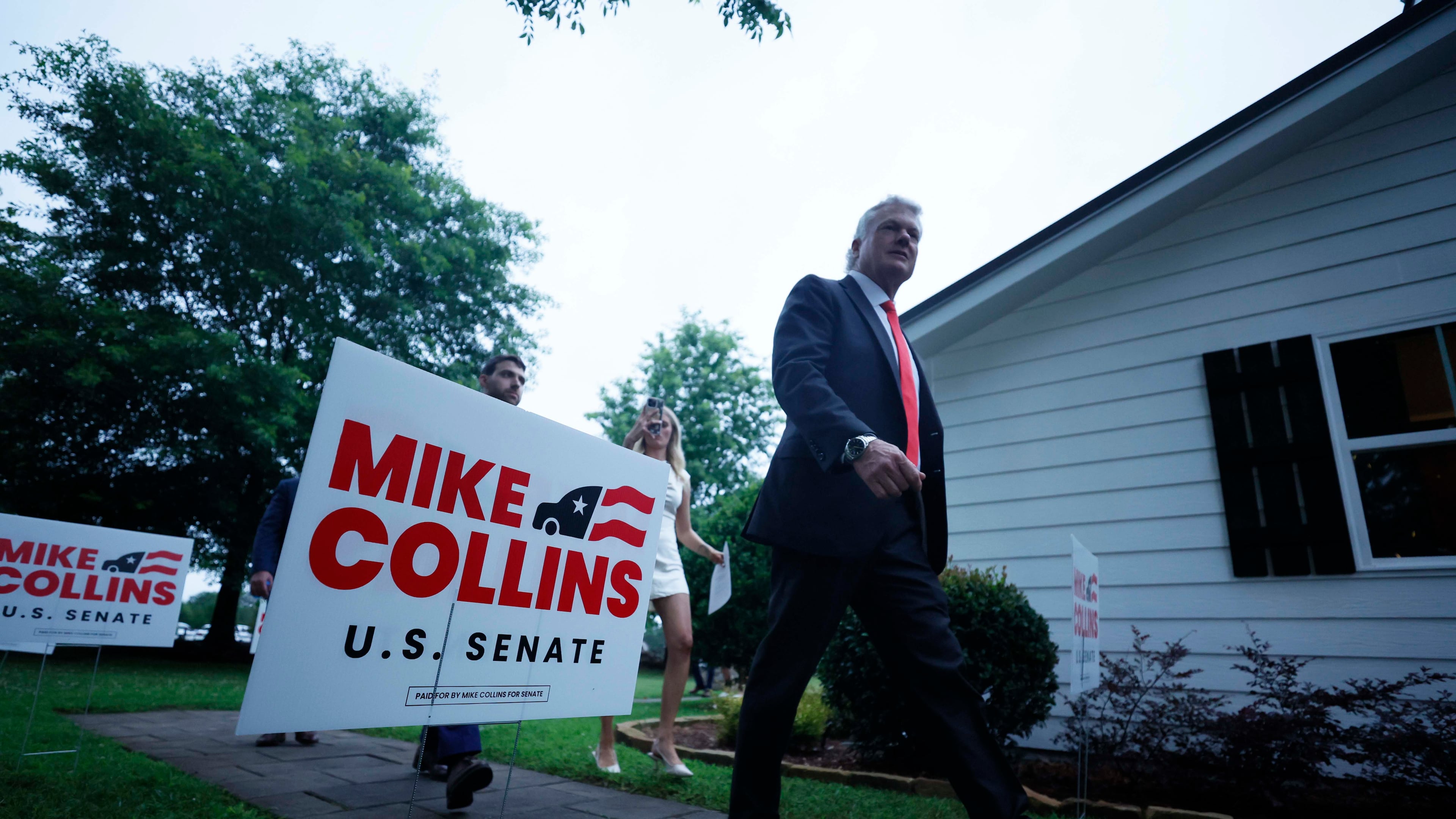 U.S. Rep. Mike Collins, seen here in Jackson the day he won the Republican U.S. Senate nomination in June. (Miguel Martinez/AJC)