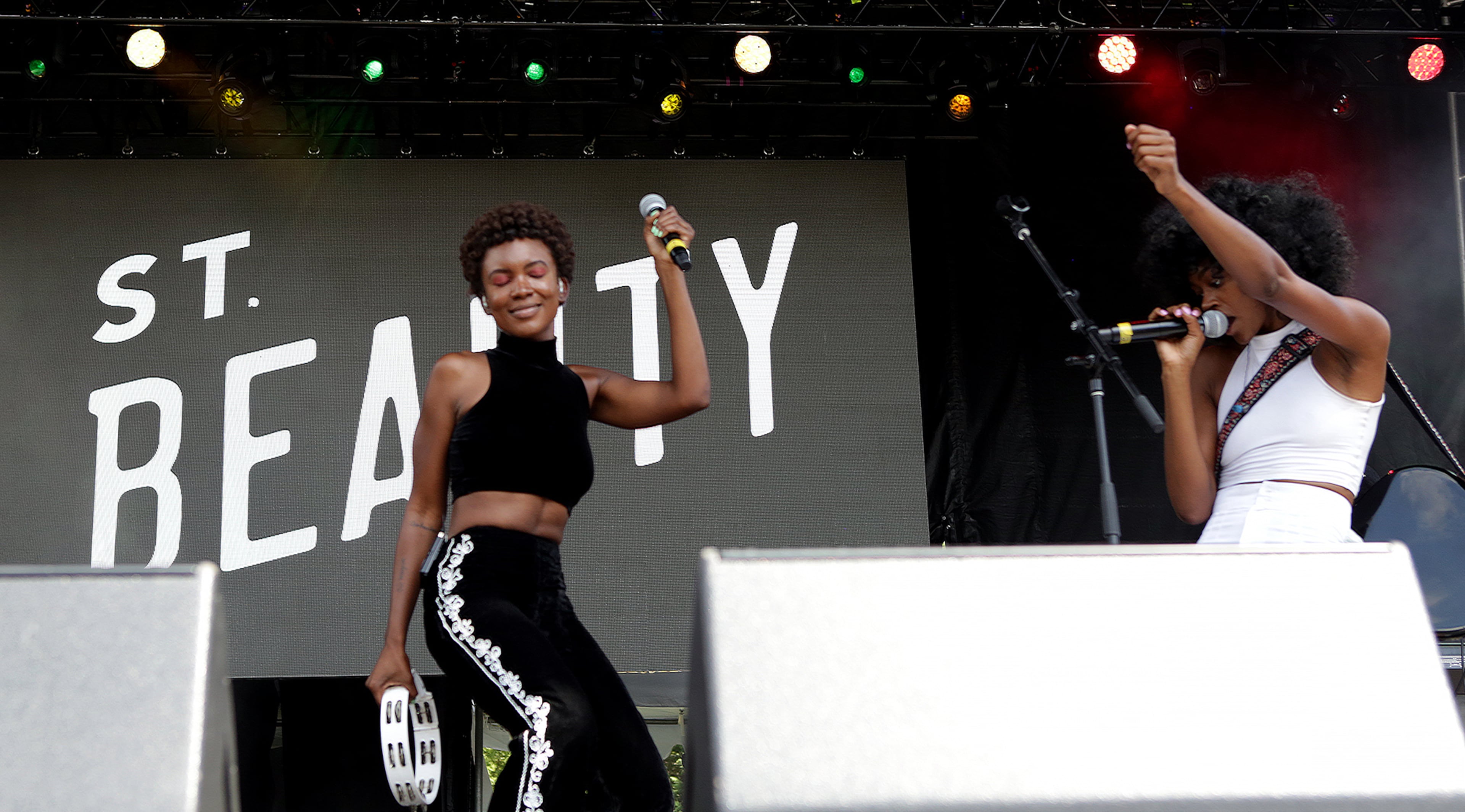 ATLANTA - September 9, 2018: Atlanta natives St. Beauty, Alex Belle, left and Isis V. Both, performing at ONE Music Fest at Central Park, Sunday, September 9, 2018. (Akili-Casundria Ramsess/Eye of Ramsess Media)