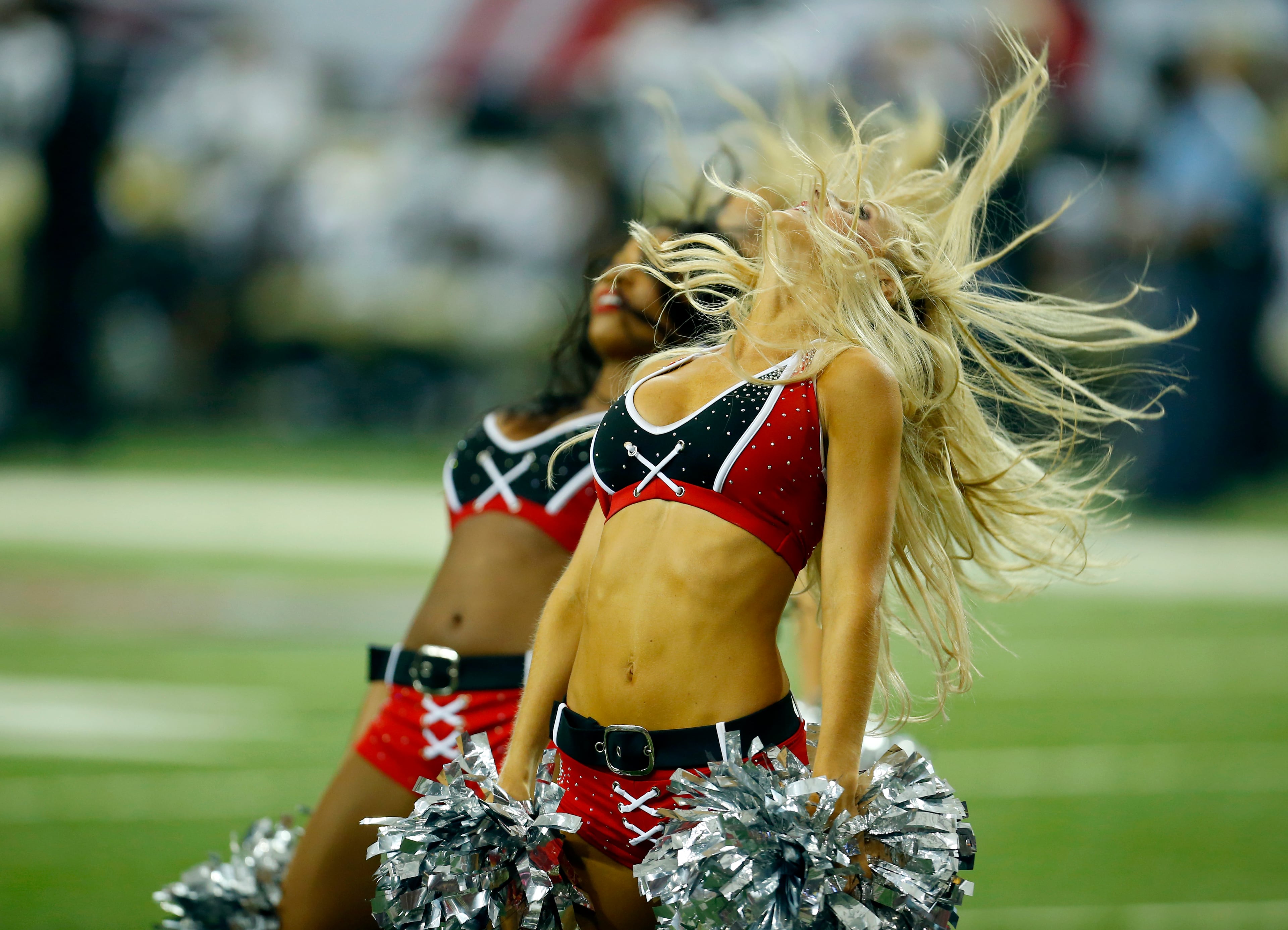 Atlanta Falcons cheerleader during an NFL game at the Georgia Dome in Atlanta on Sunday, Sept. 7, 2014. (Jeff Haynes/AP Images for Panini)