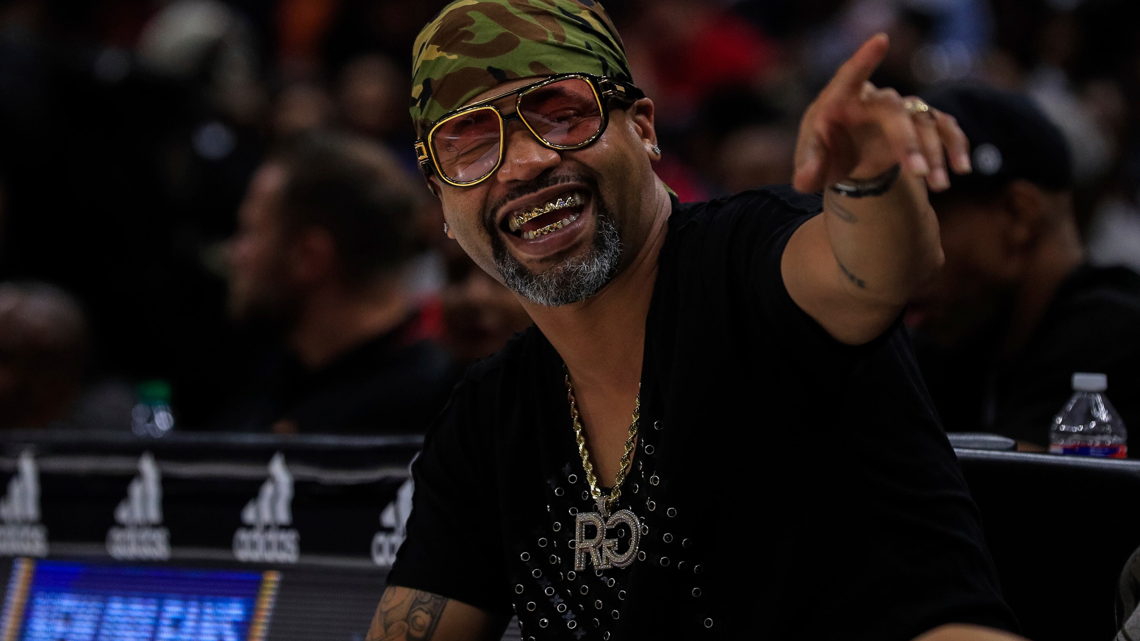 Rapper Juvenile at the BIG3 3-on-3 basketball league game on August 25, 2019 at the Smoothie King Center in New Orleans, LA. The rapper is part of the 2020 Freaknik lineup in Atlanta. (Photo by Stephen Lew/Icon Sportswire) (Icon Sportswire via AP Images)