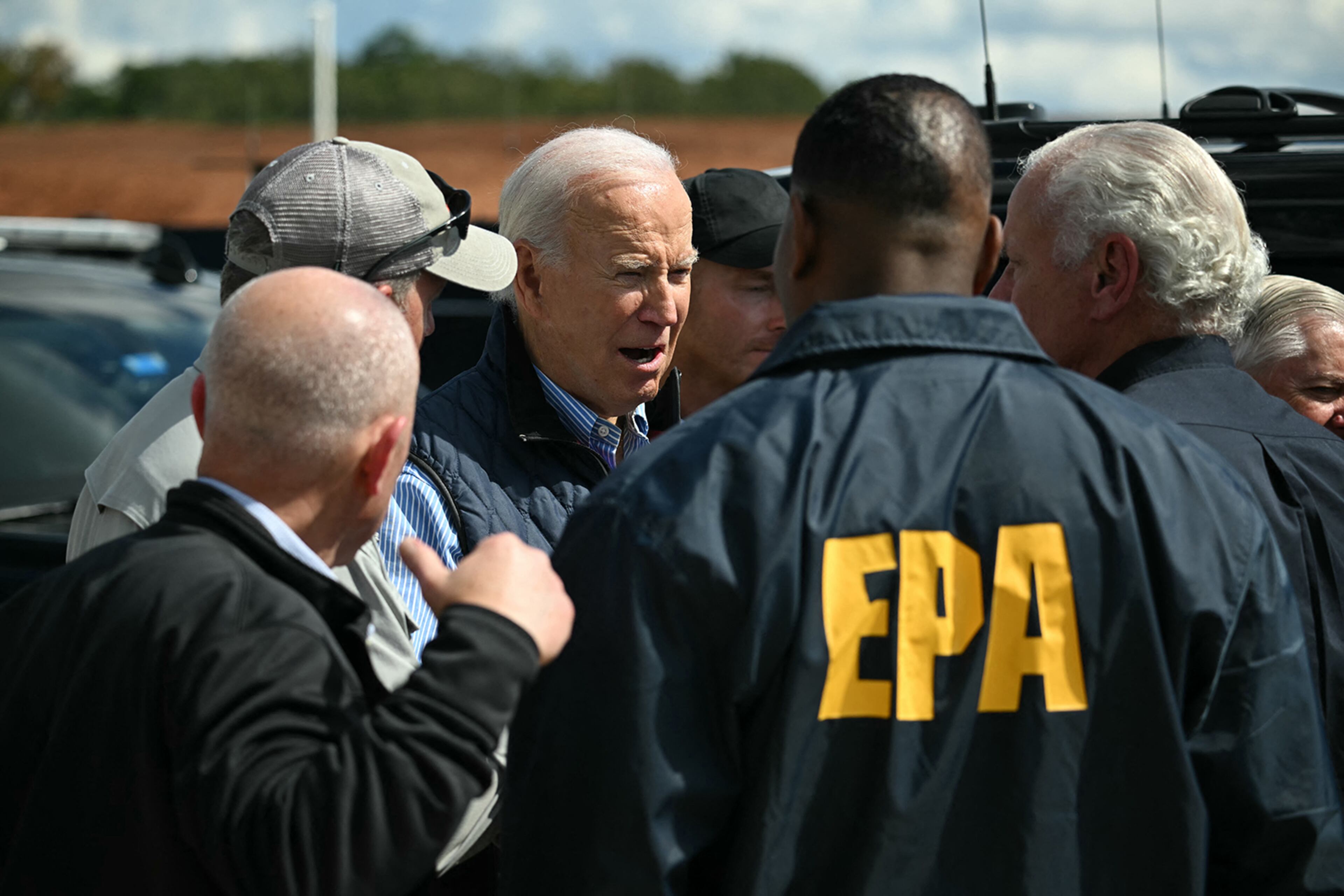 U.S. President Joe Biden surveyed damage from Hurricane Helene in South Carolina on Tuesday.