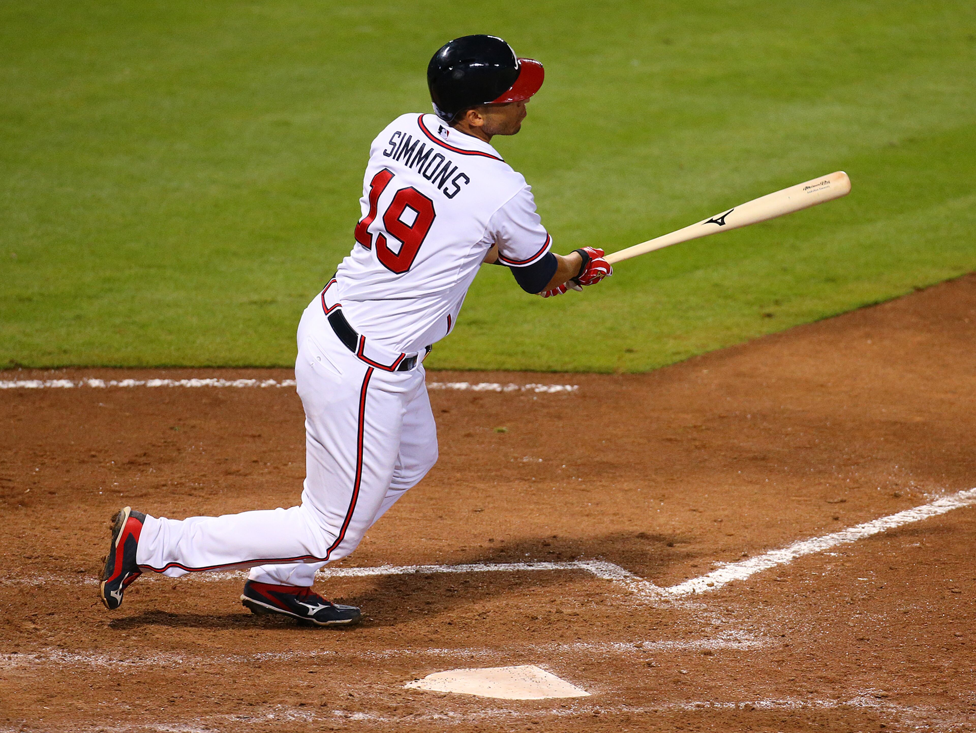 Braves Andrelton Simmons hits a walk off game winning RBI single to beat the Blue Jays 3-2 in the 9th inning of a baseball game on Tuesday, Sept. 15, 2015, in Atlanta. Curtis Compton / ccompton@ajc.com