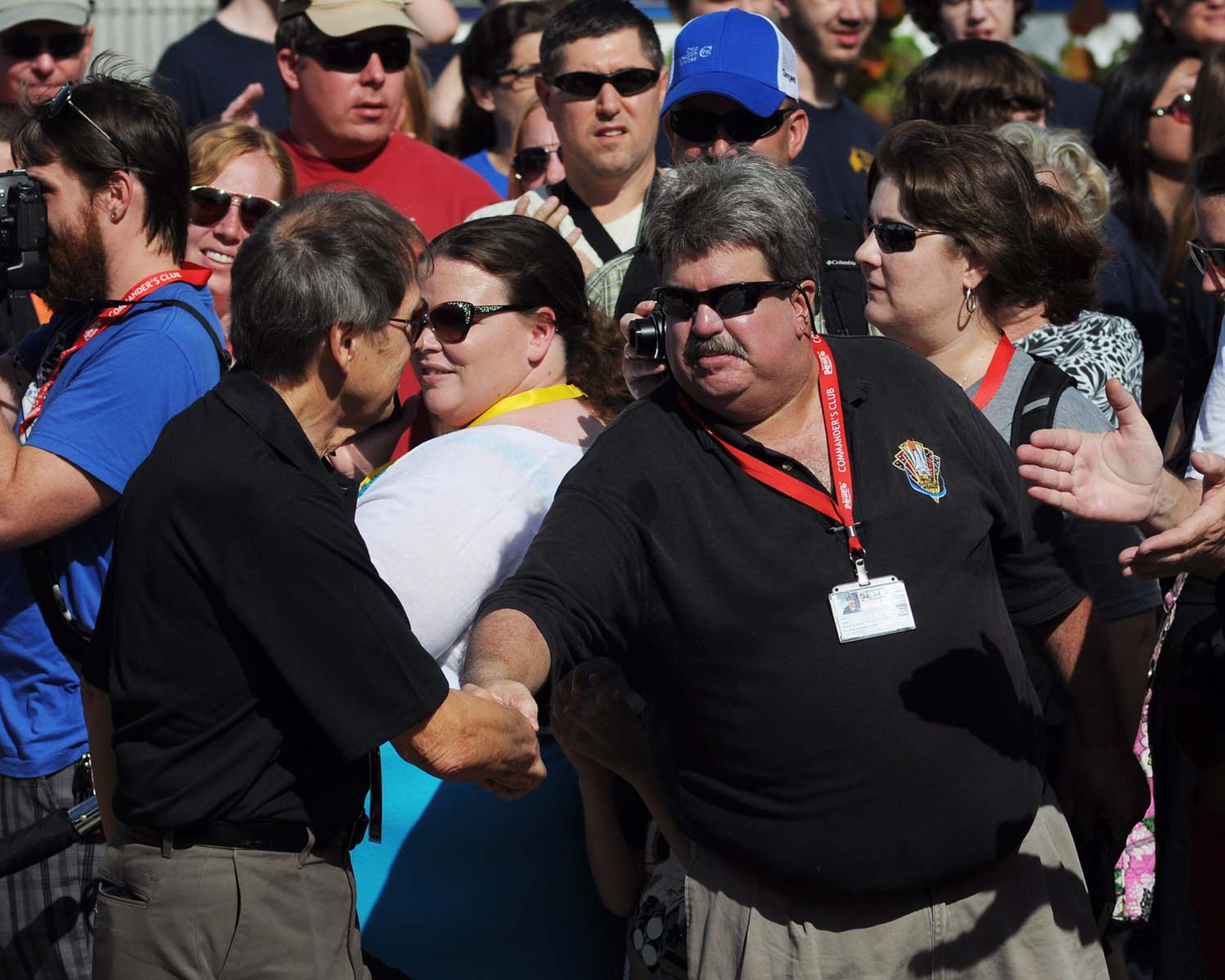 Excited visitors, astronauts, as well as, local and national dignitaries showed up to enjoy the fun and festivities during the official grand opening ceremony for the newest Kennedy Space Center Visitor Complex attraction, Space Shuttle Atlantis Experience.