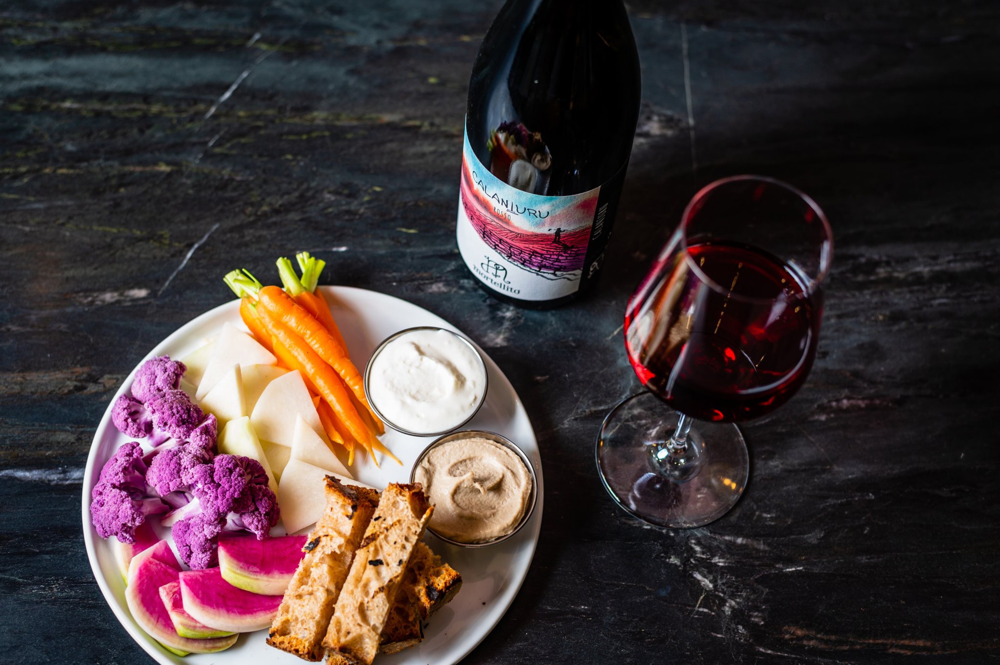 Tonnato and ricotta paired with Mortellito at Hazel Jane’s. CONTRIBUTED BY HENRI HOLLIS