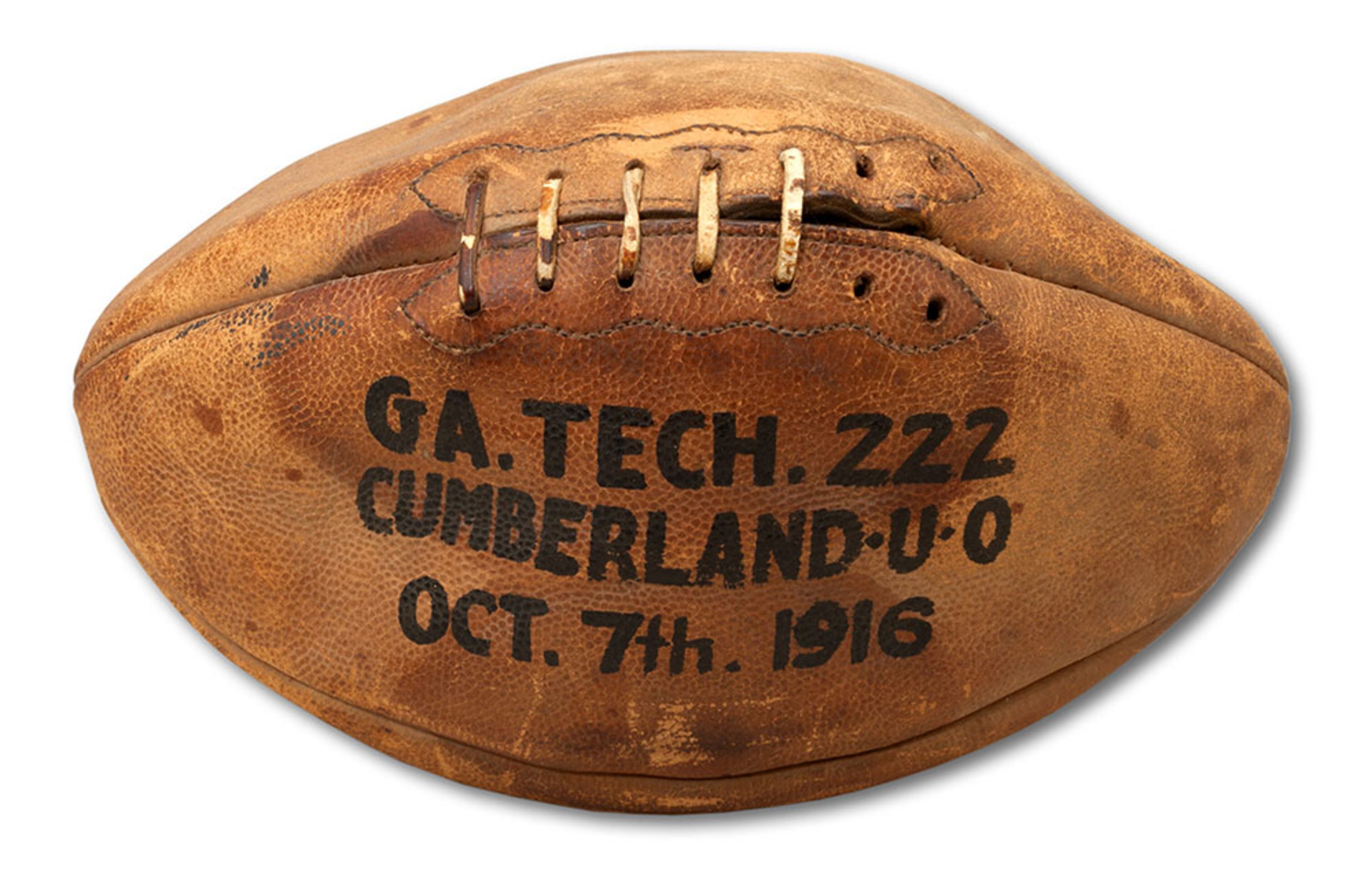 Nearly 100 years ago today, Georgia Tech overran Cumberland, 222-0, in what remains the most lopsided game in college football history. Here's a look back at that game and other more recent lopsided scores: