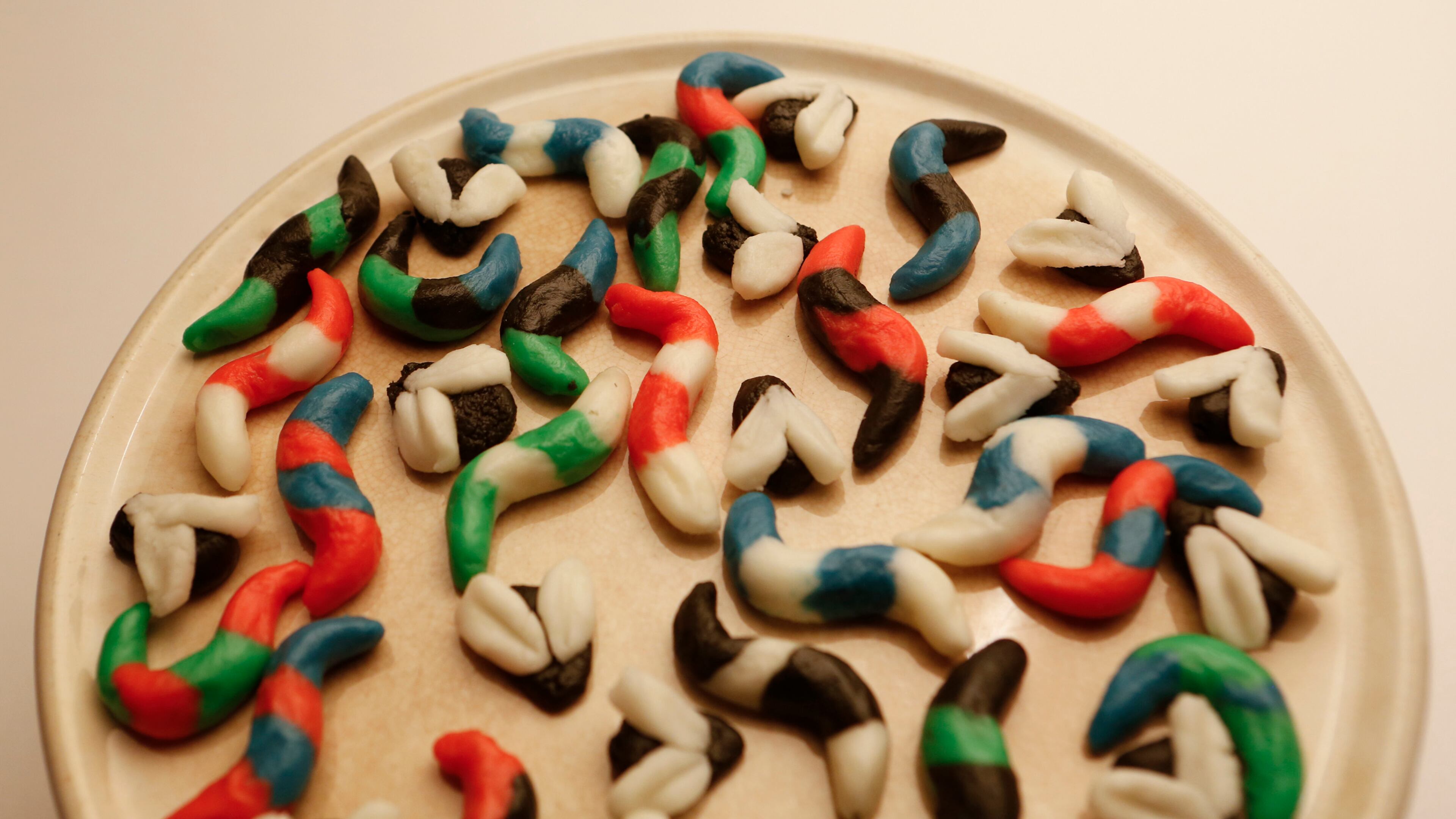 Mix together cream cheese, butter and powdered sugar to form these simple mints, flavored with a touch of lemon juice and peppermint extract. Tint the dough if desired with food coloring, then chill until firm before forming into worms and assorted bugs. A great project for the little ones. (Anne Cusack/Los Angeles Times/MCT)