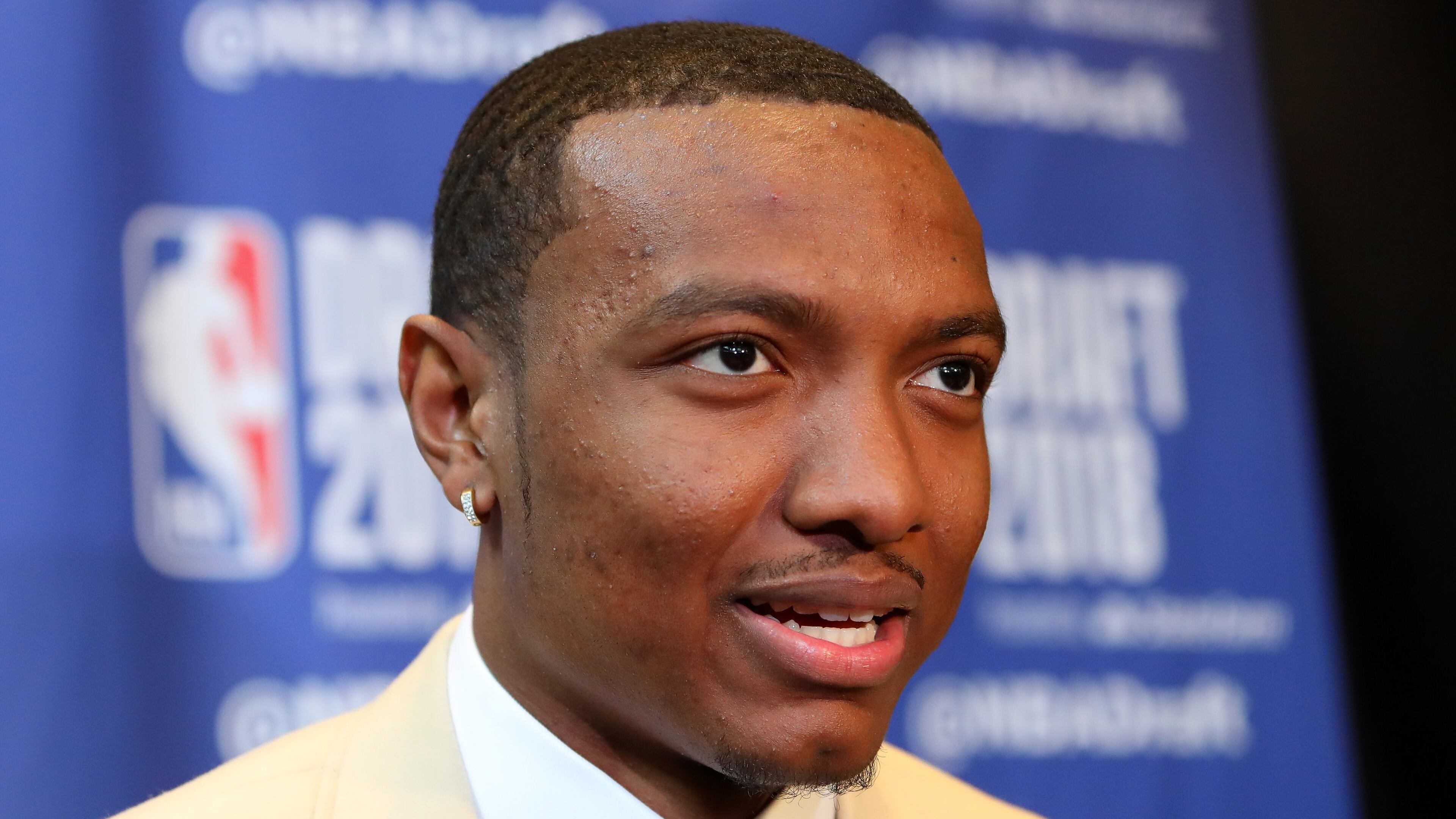 Wendell Carter Jr. speaks to the media before the 2018 NBA Draft at the Grand Hyatt New York Grand Central Terminal on June 20, 2018 in New York City.