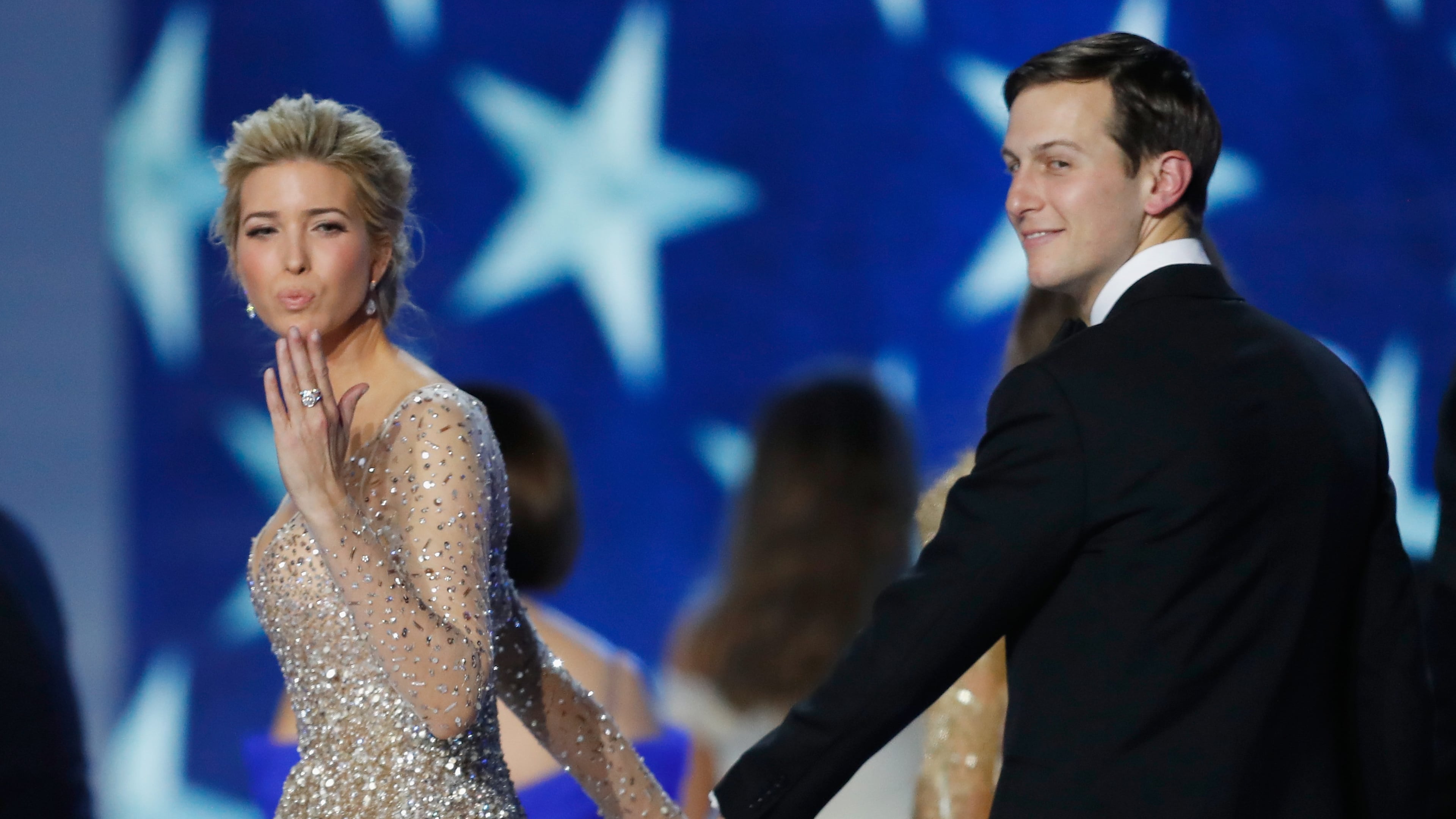 WASHINGTON, DC - JANUARY 20: Ivanka Trump and husband Jared Kushner dance at the Freedom Inaugural Ball at the Washington Convention Center January 20, 2017 in Washington, D.C. (Photo by Aaron P. Bernstein/Getty Images)