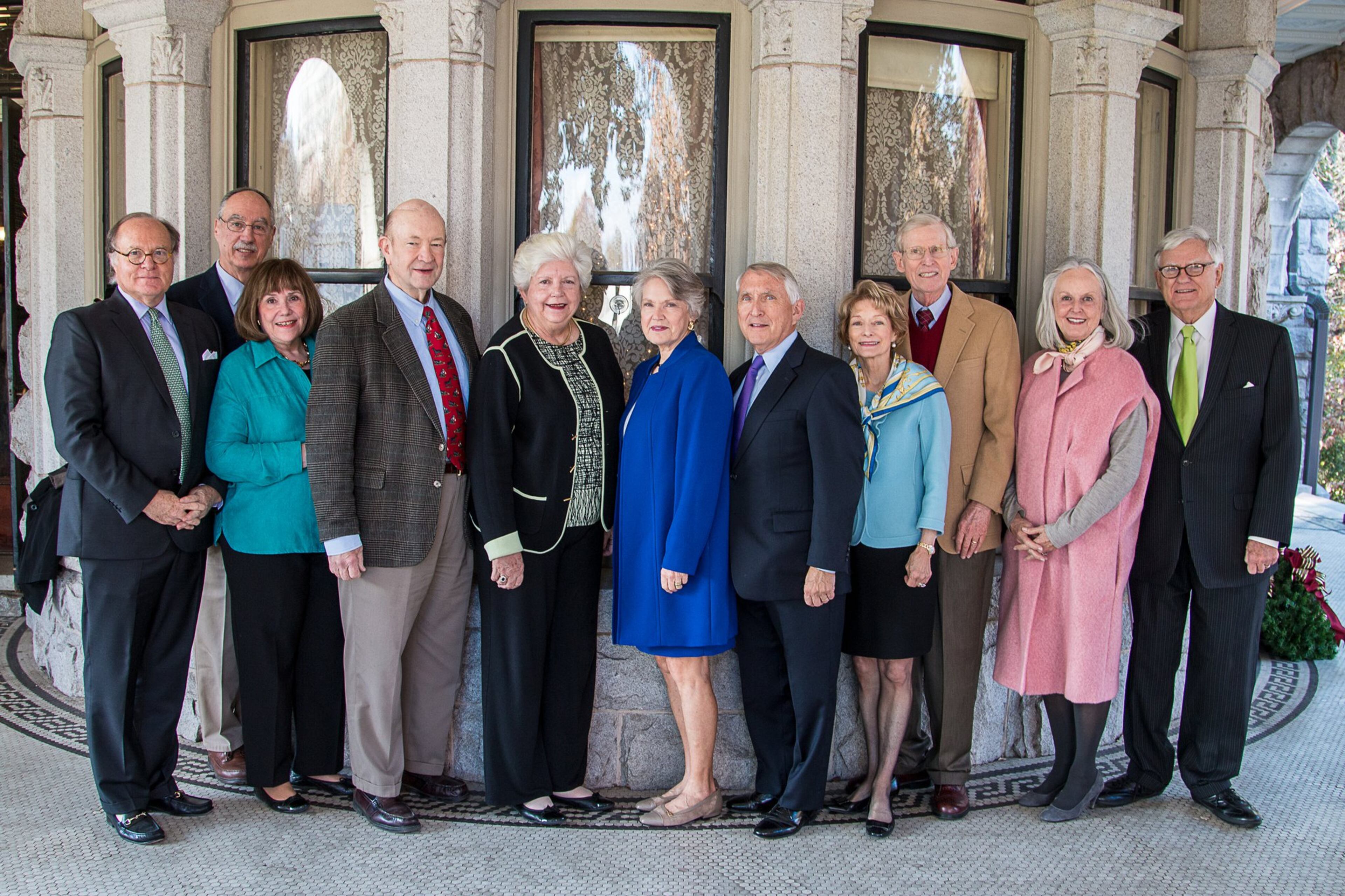 From left: Georgia Trust President and CEO Mark C. McDonald, honorees Ira and Libby Levy of Rome, Howard and Mary Morrison of Savannah, Susan and Mike Starr of Atlanta, Frances and Nat Hansford of Lexington, and event chairs Teri and Mose Bond. CONTRIBUTED BY THE GEORGIA TRUST FOR HISTORIC PRESERVATION