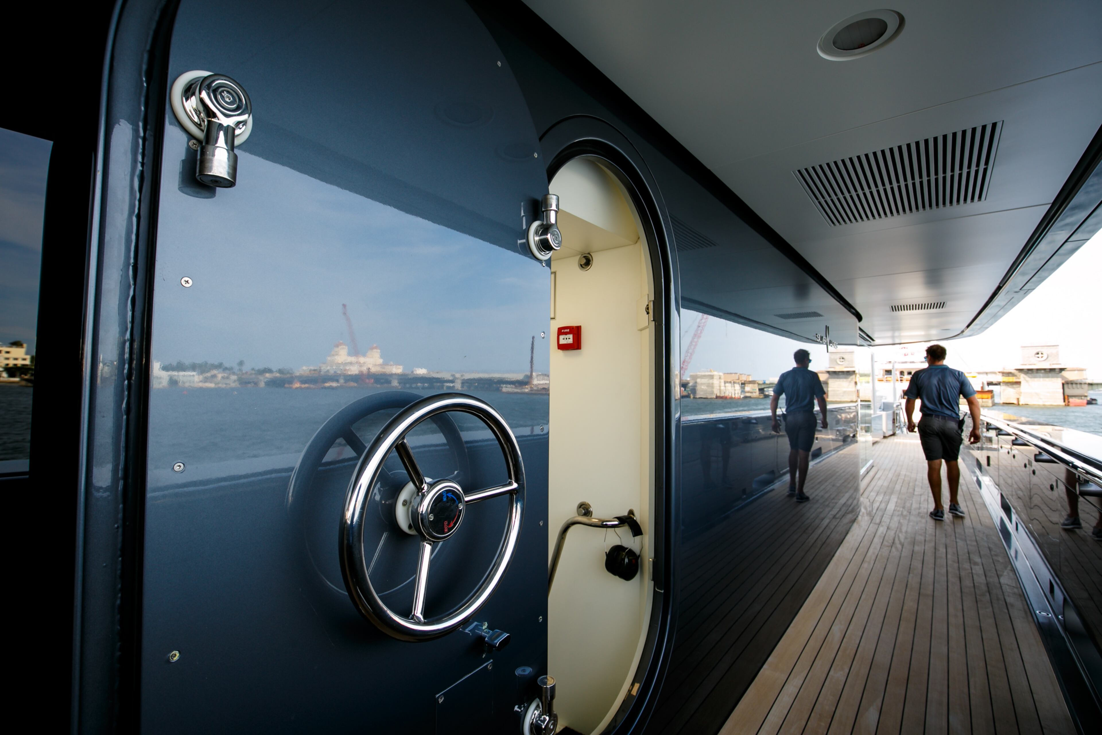 The 253 foot Silver Fast, the world's largest and fastest aluminum motor yacht, is for sale through Burgess for $86.94 million during the Palm Beach International Boat Show on March 17, 2016. (Richard Graulich / The Palm Beach Post)