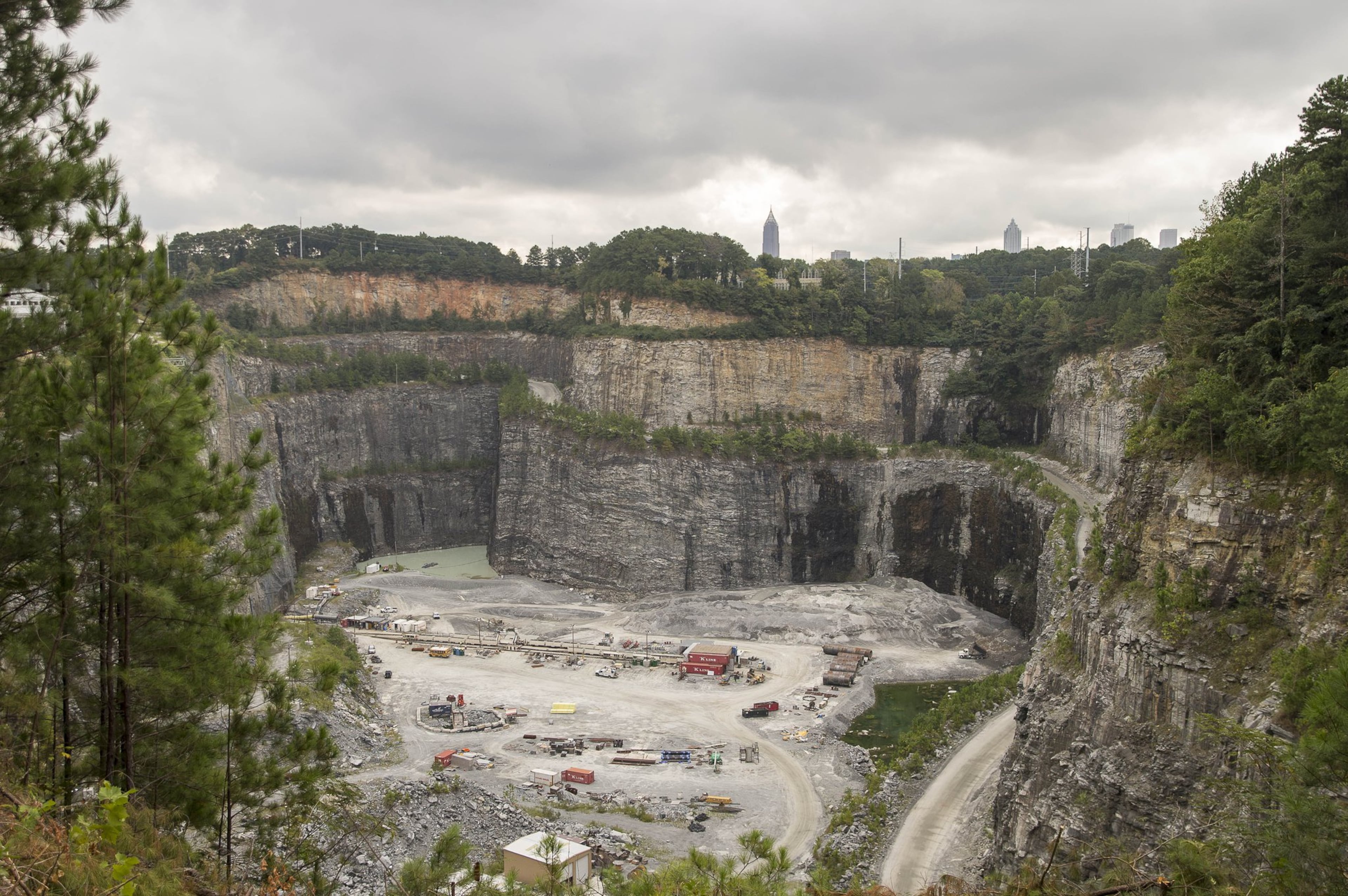 Construction is underway for the new Westside Park at the Bellwood Quarry in Atlanta. The park, planned for years as both a recreational center and reservoir for drinking water, is seen as a potential catalyst for redevelopment of the city’s northwest side. (ALYSSA POINTER/ALYSSA.POINTER@AJC.COM)