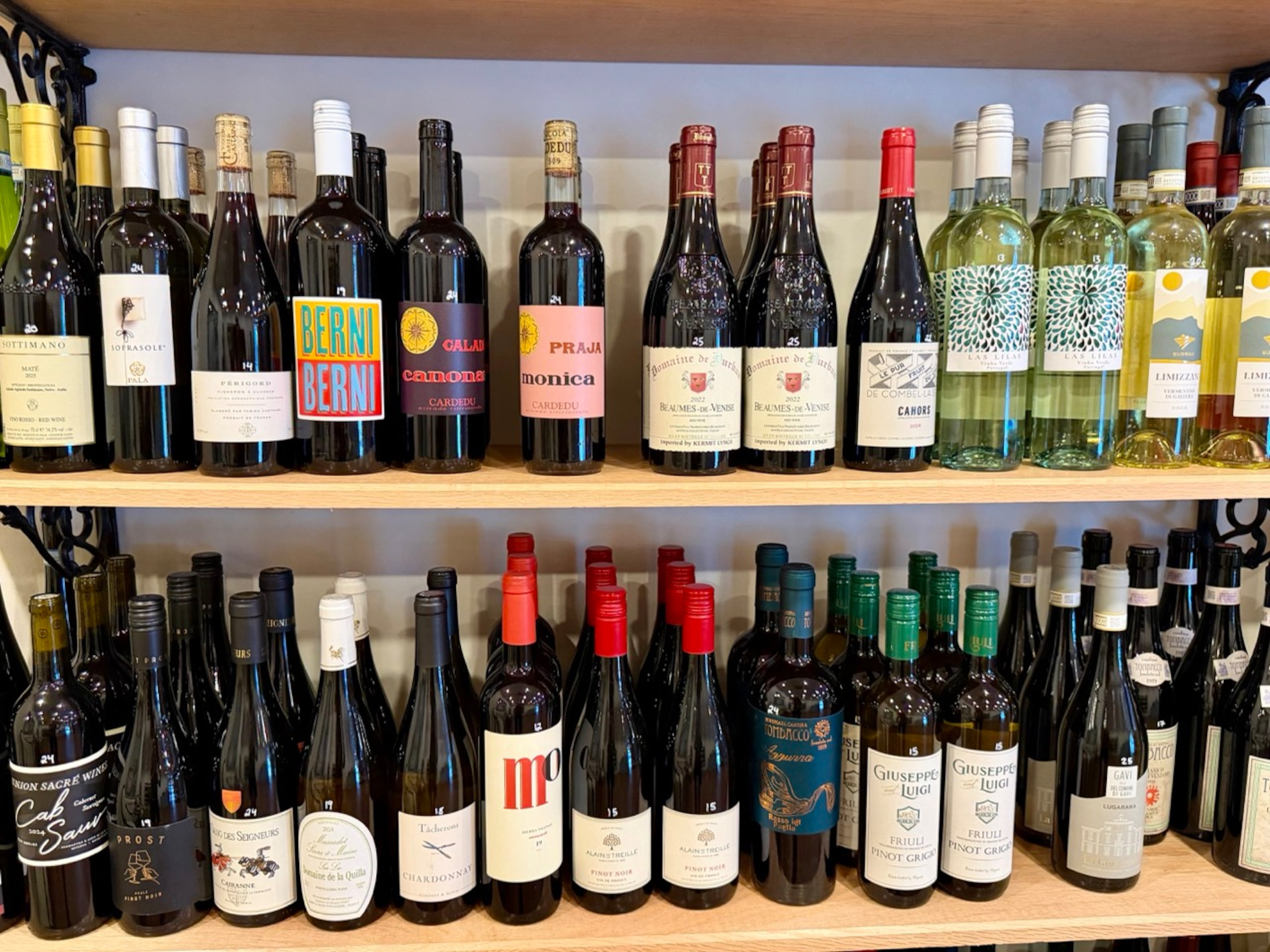 Some of the bottles in stock at Limestone Wines in Savannah. (Bill Dawers for the AJC)