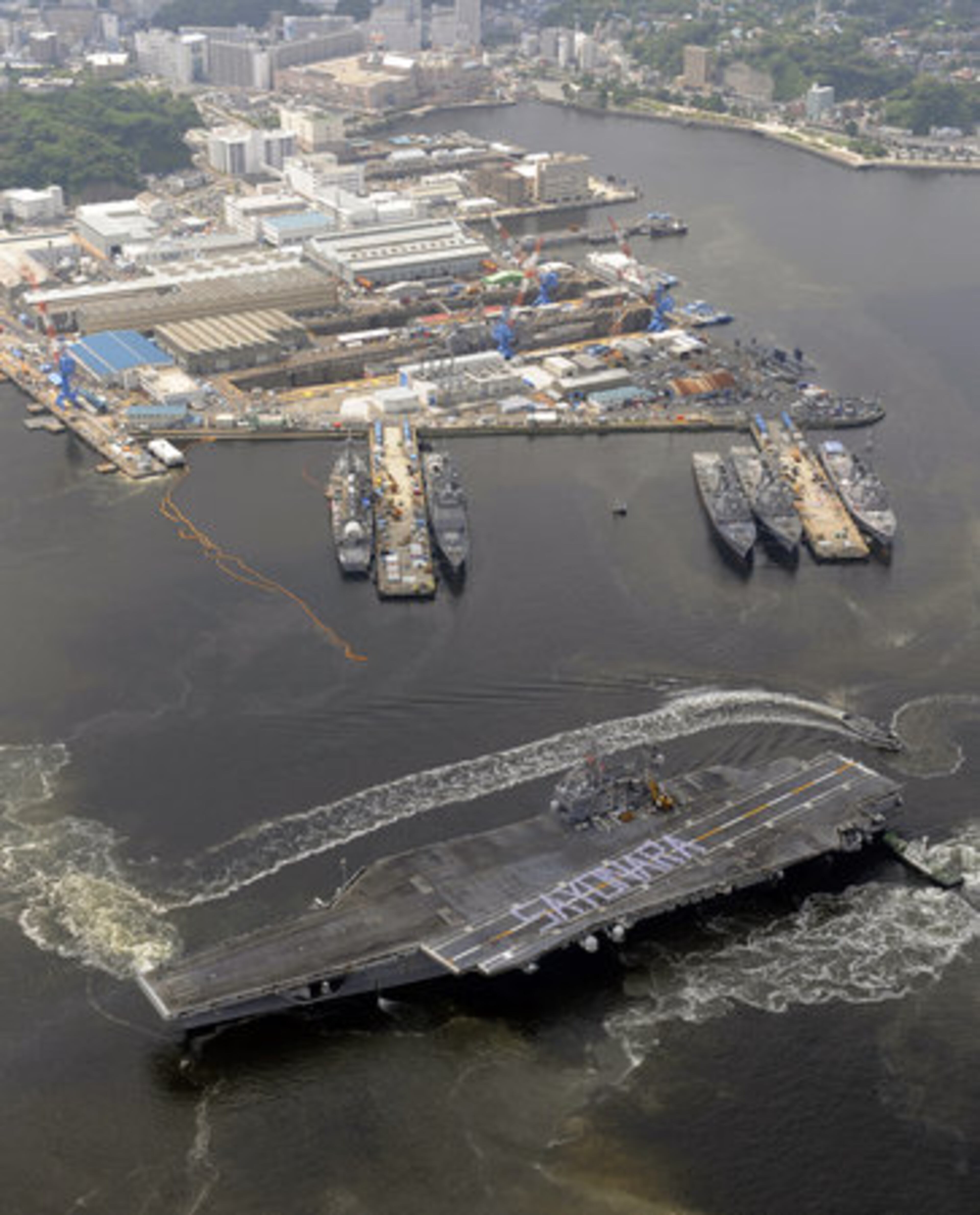 After leaving Japan, the Kitty Hawk will make a stop at Pearl Harbor in Hawaii and then travel on to the Puget Sound Naval Shipyard in Bremerton, Wash., to be decommissioned.