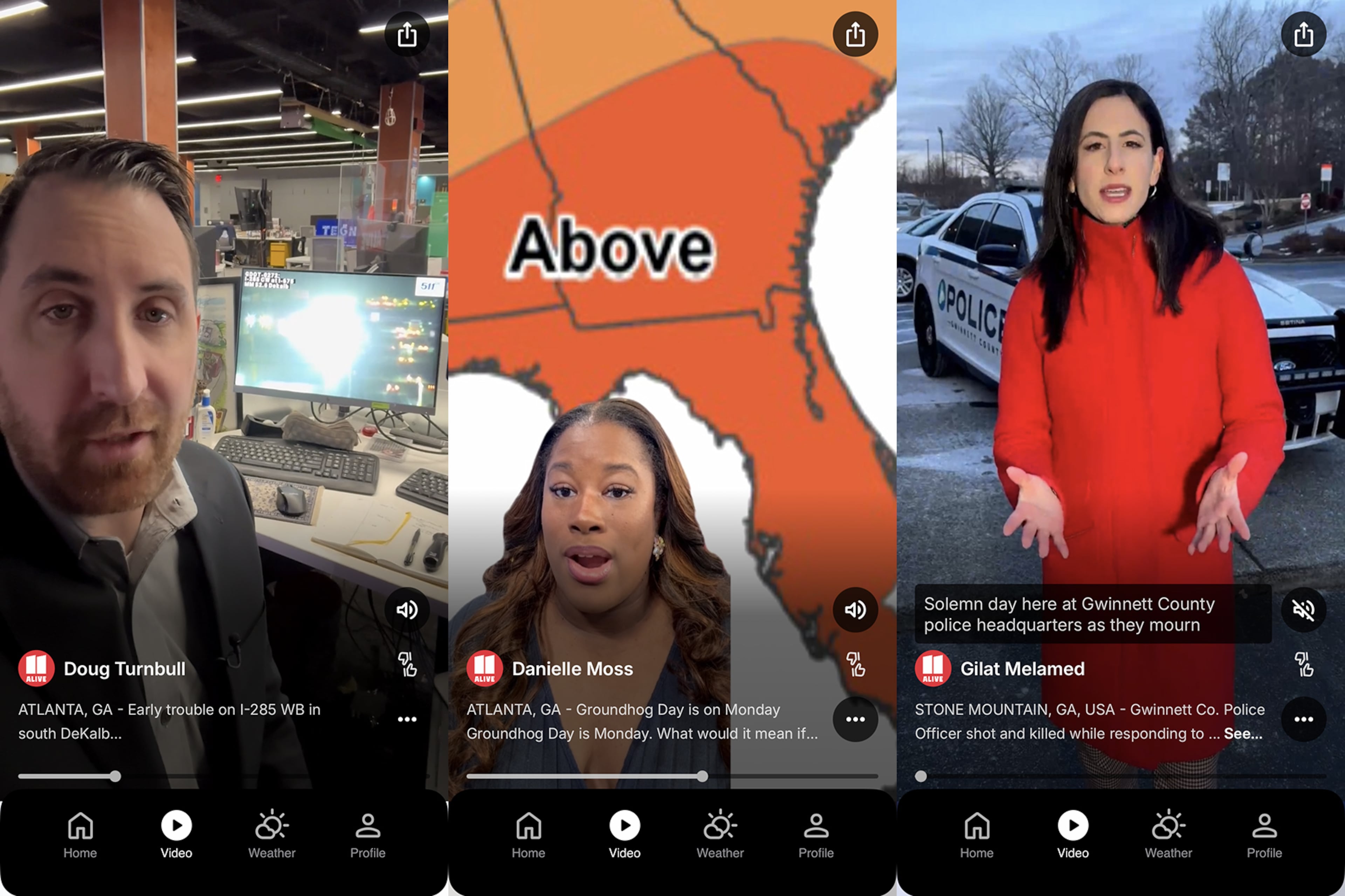 The new 11Alive app focuses on vertical videos of its staff providing news separate from the traditional, linear broadcasts. (Screenshot from 11Alive app)
