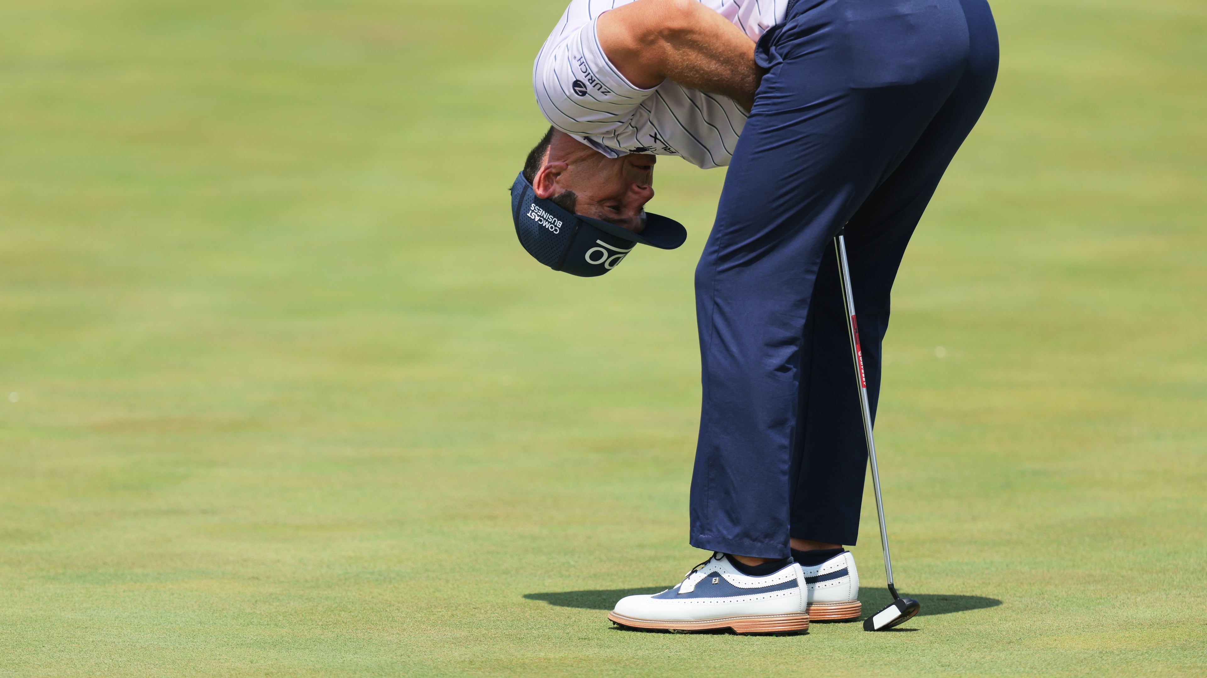 Billy Horschel reacts after a putt on the ninth green during the final round of the 3M Open golf tournament at the Tournament Players Club Sunday, July 26, 2026, in Blaine, Minn. (AP Photo/Bailey Hillesheim)