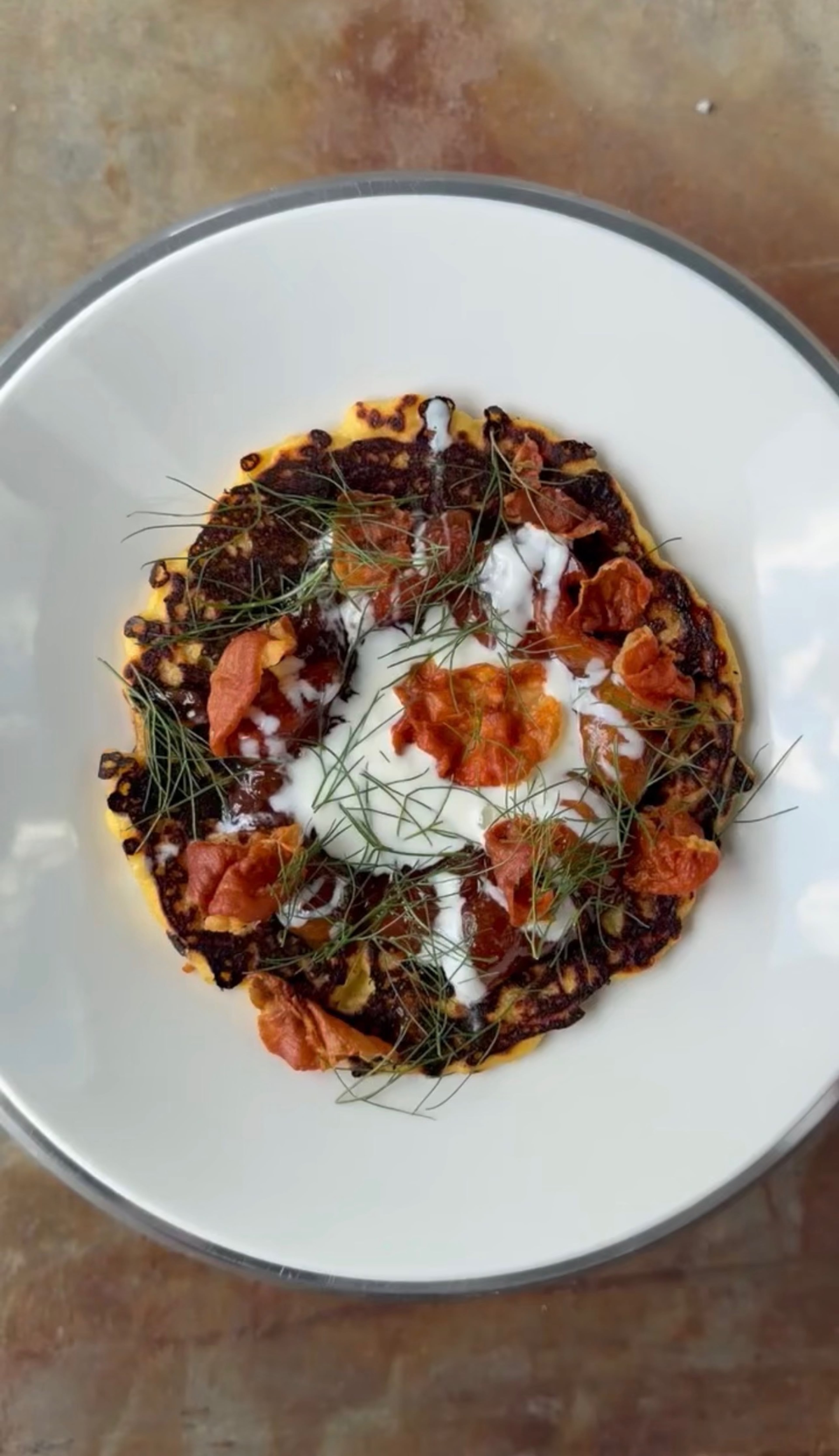 Spaghetti squash with a johnnycake is a late-summer treat at West Midtown's Miller Union. (Courtesy of Miller Union)