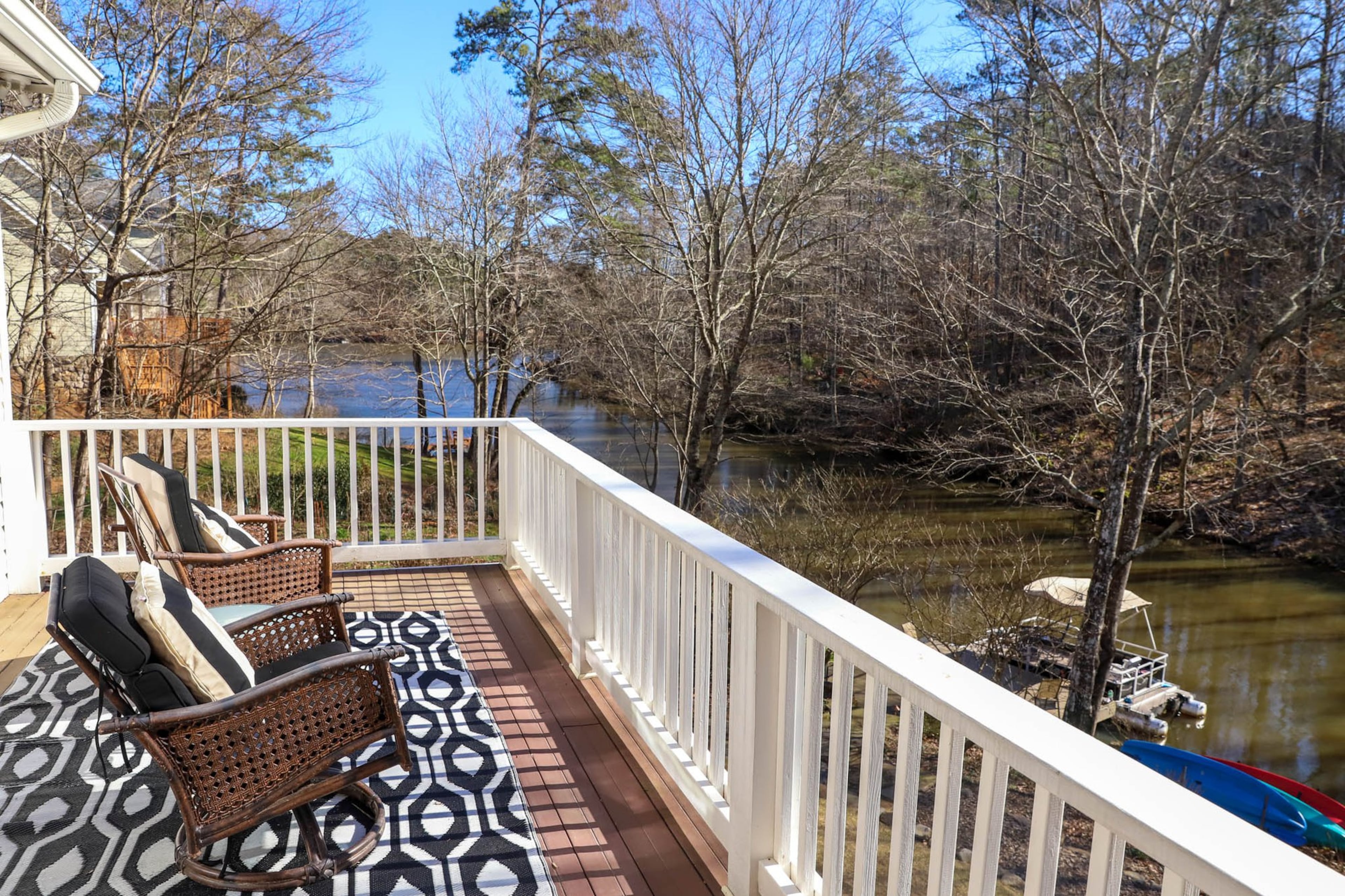 One of the things that appealed to Bob and Ali Van Dillen about their home’s master suite is the private balcony where they can sit and see the lake in the back yard. Text by Shannon Dominy. Photo by Reynolds Rogers.